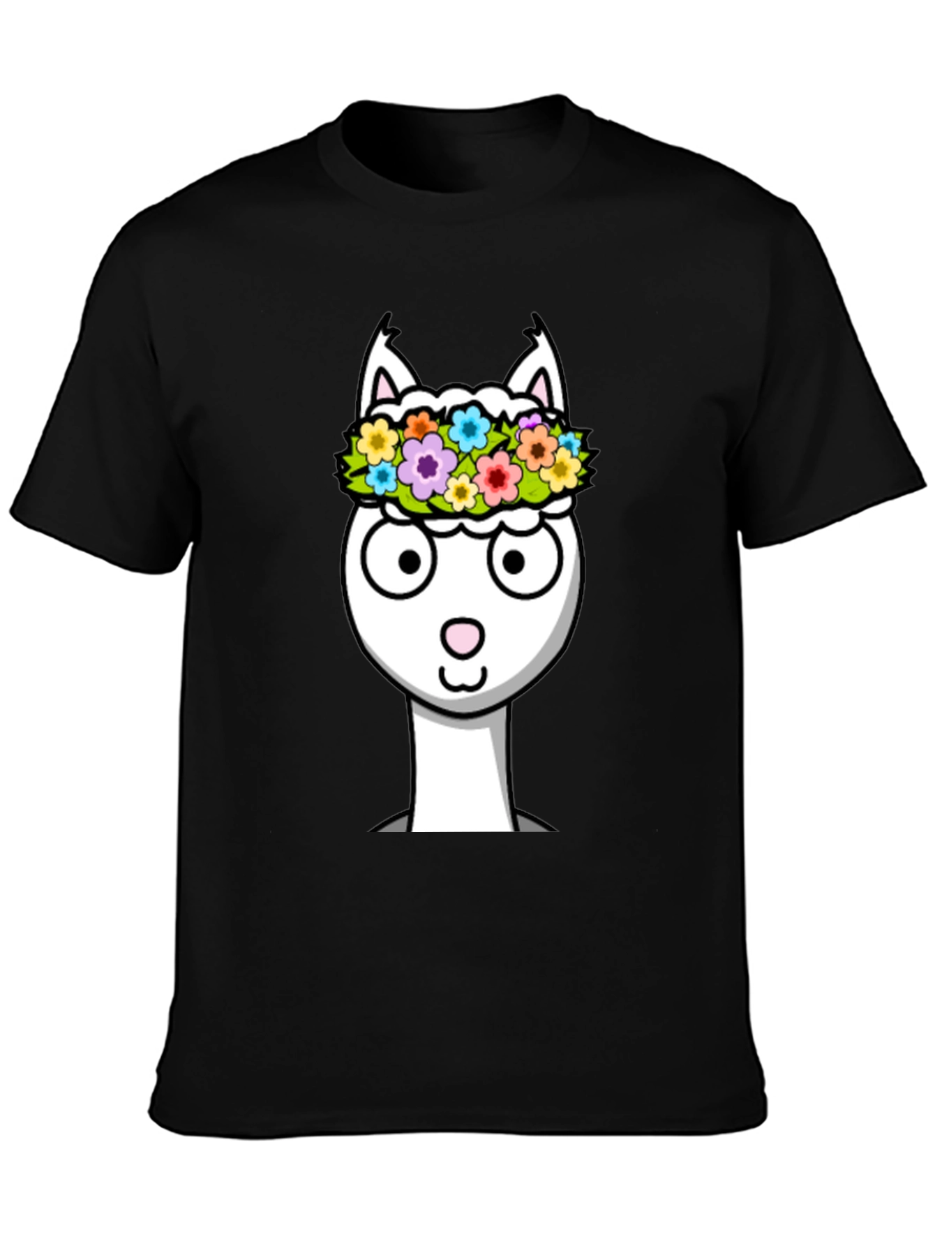 Llama Flower Crown Graphic Tee - Soft Cotton Blend