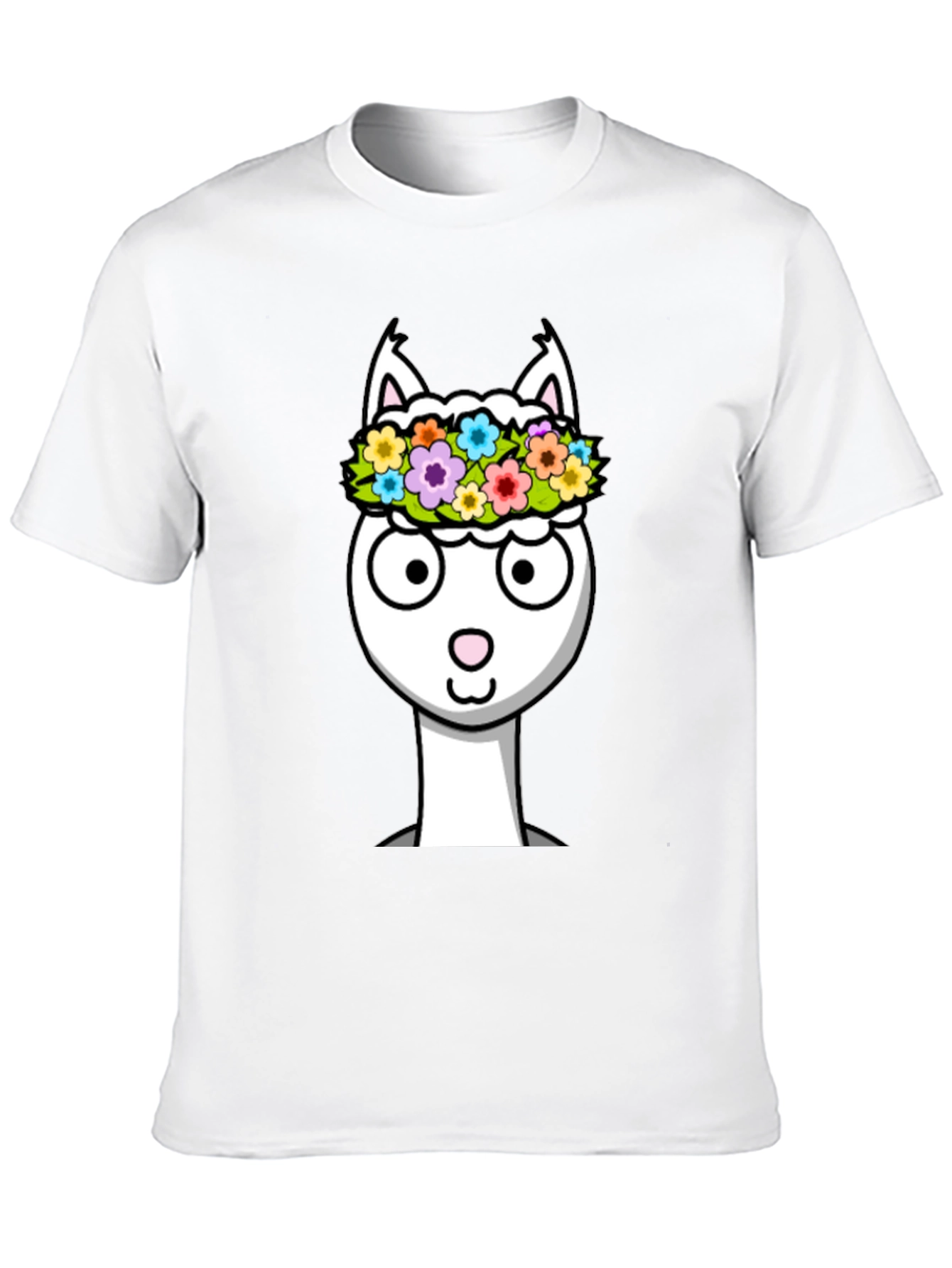 Llama Flower Crown Graphic Tee - Soft Cotton Blend