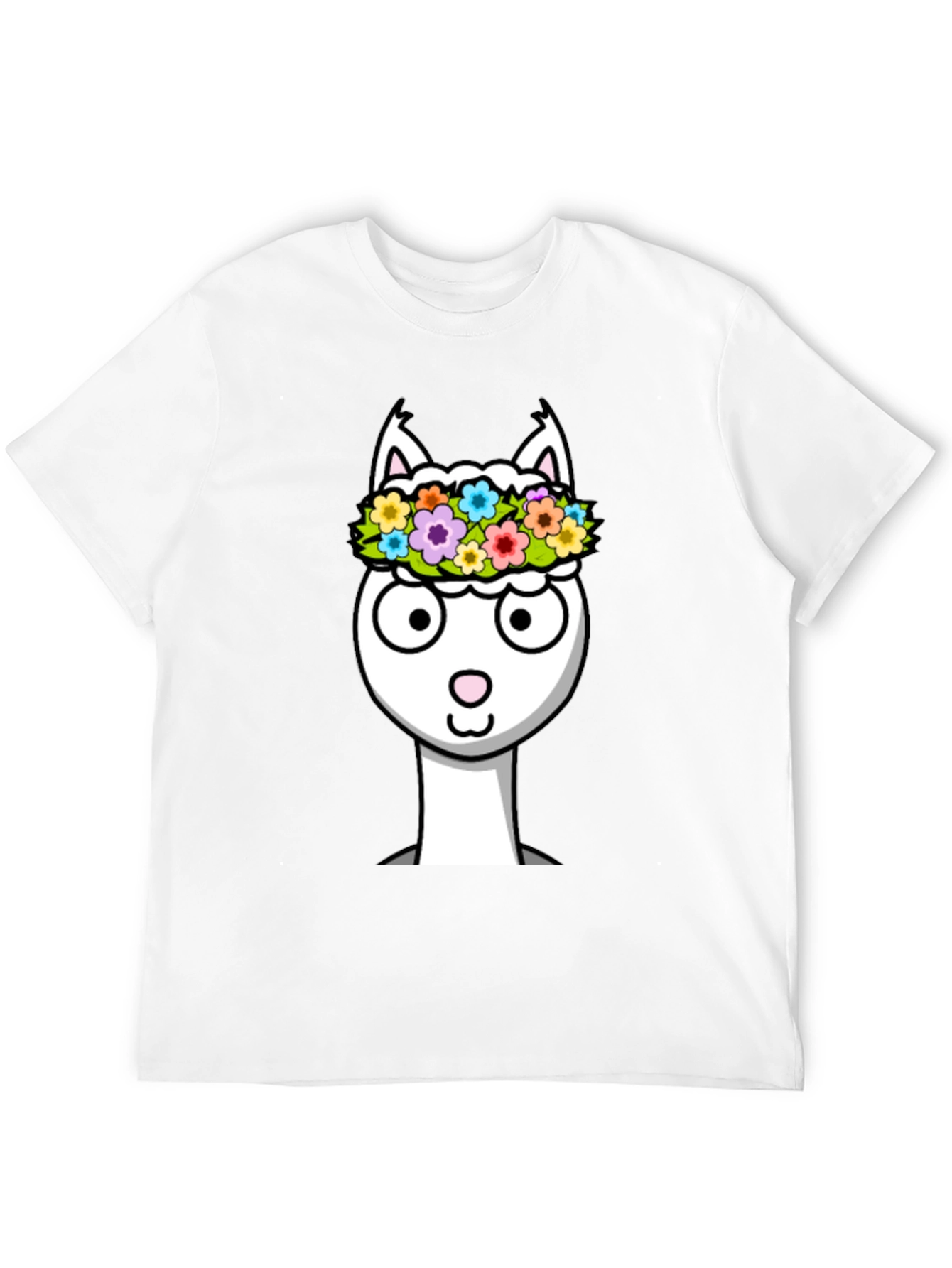 Llama Flower Crown Graphic Tee - Soft Cotton Blend