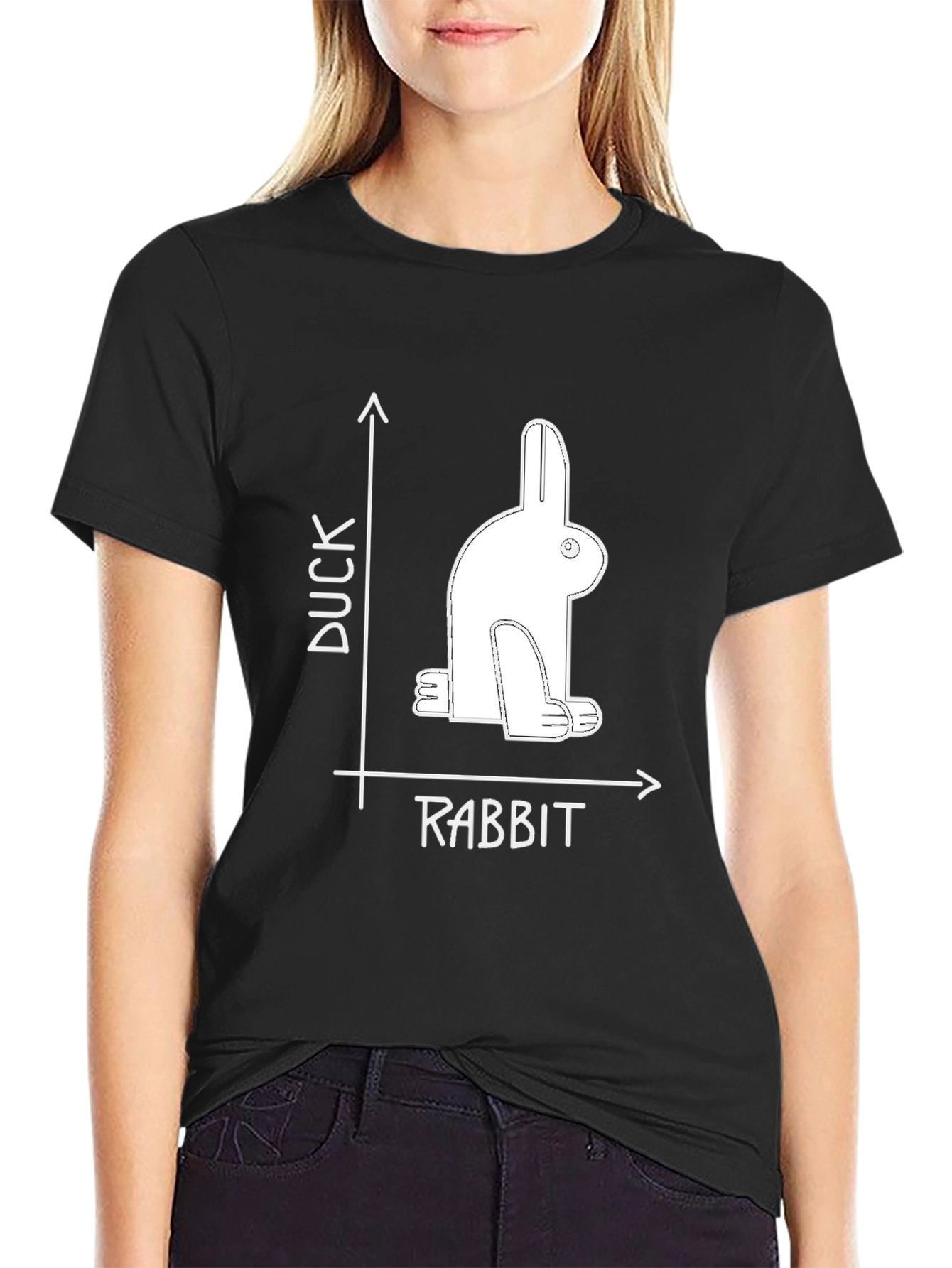 Duck Rabbit Illusion Graphic Tee - Visual Puzzle T-Shirt