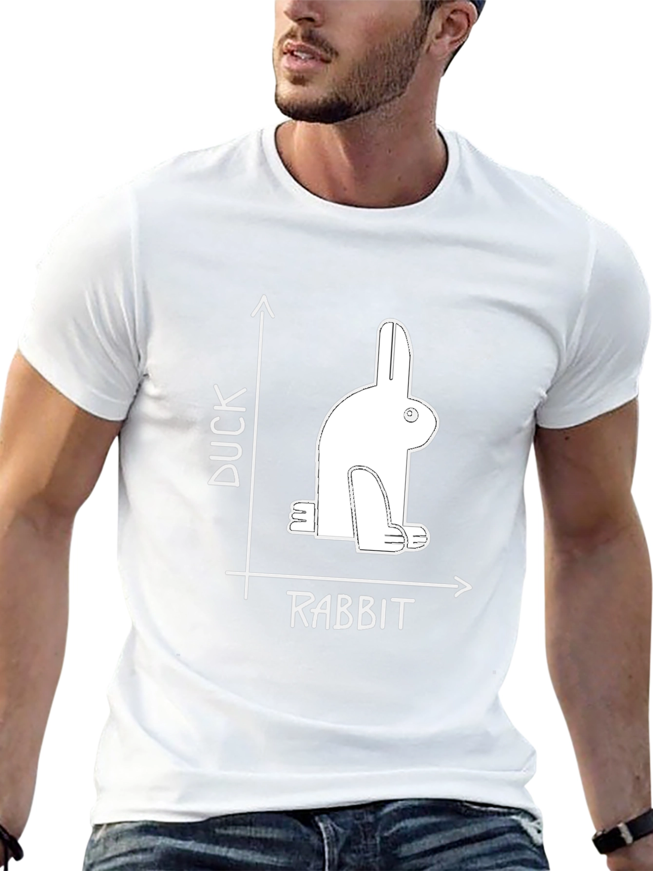 Duck Rabbit Illusion Graphic Tee - Visual Puzzle T-Shirt