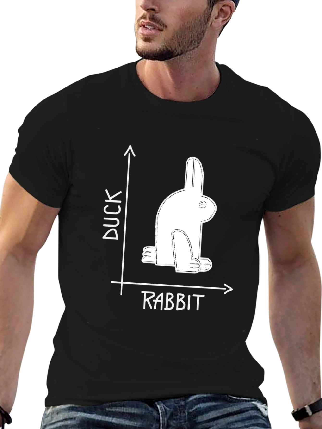 Duck Rabbit Illusion Graphic Tee - Visual Puzzle T-Shirt