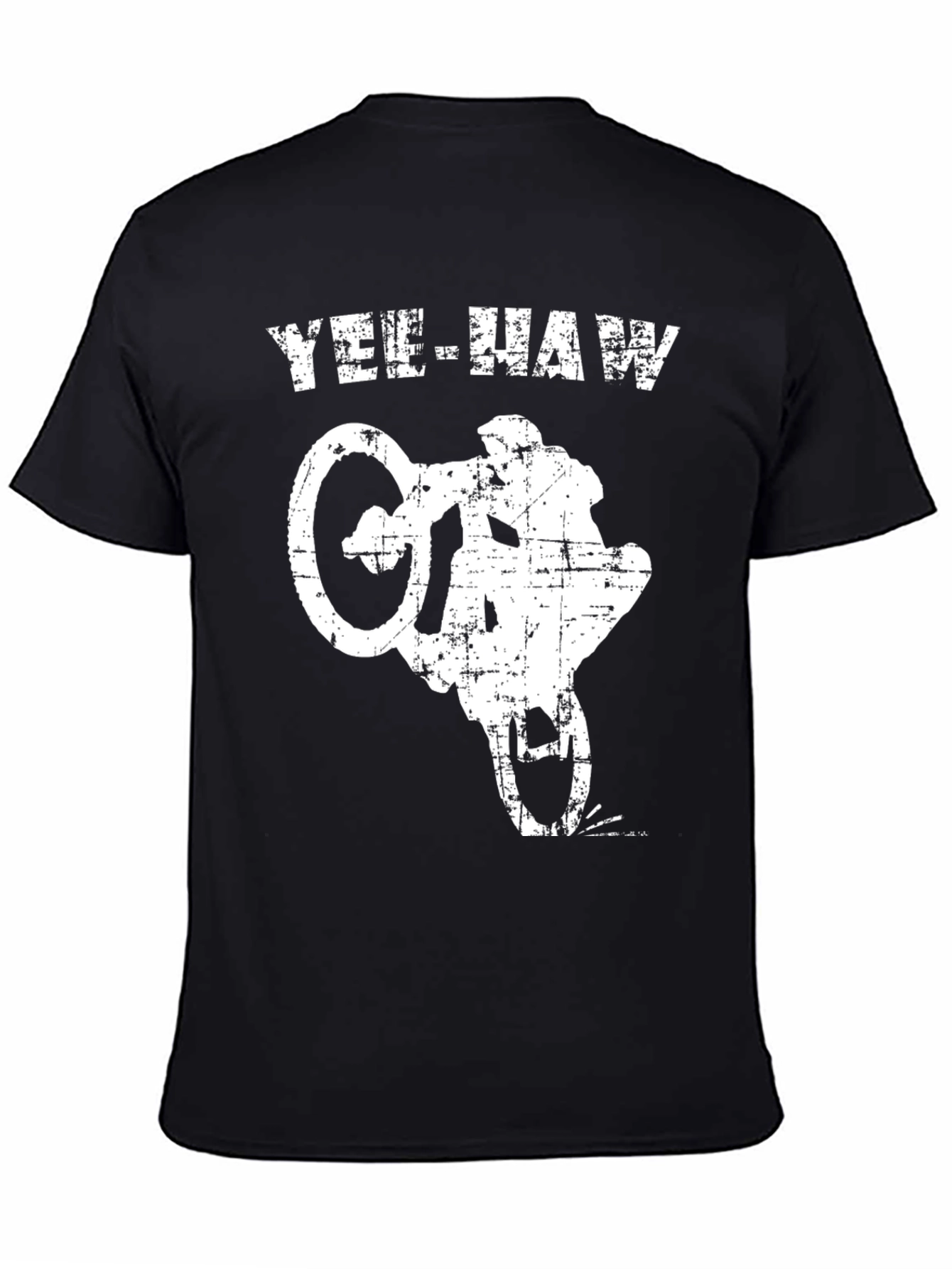Yee-Haw Motorcycle Stunt T-Shirt - Black
