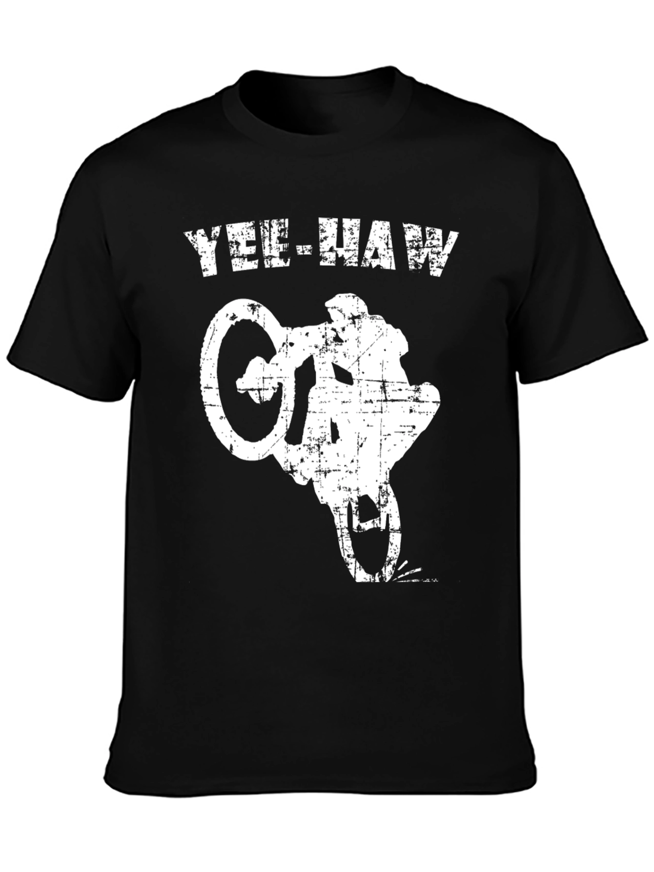 Yee-Haw Motorcycle Stunt T-Shirt - Black