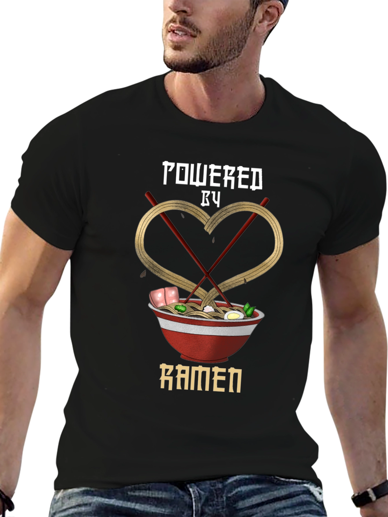 Powered by Ramen Graphic Tee - Unisex Black T-Shirt