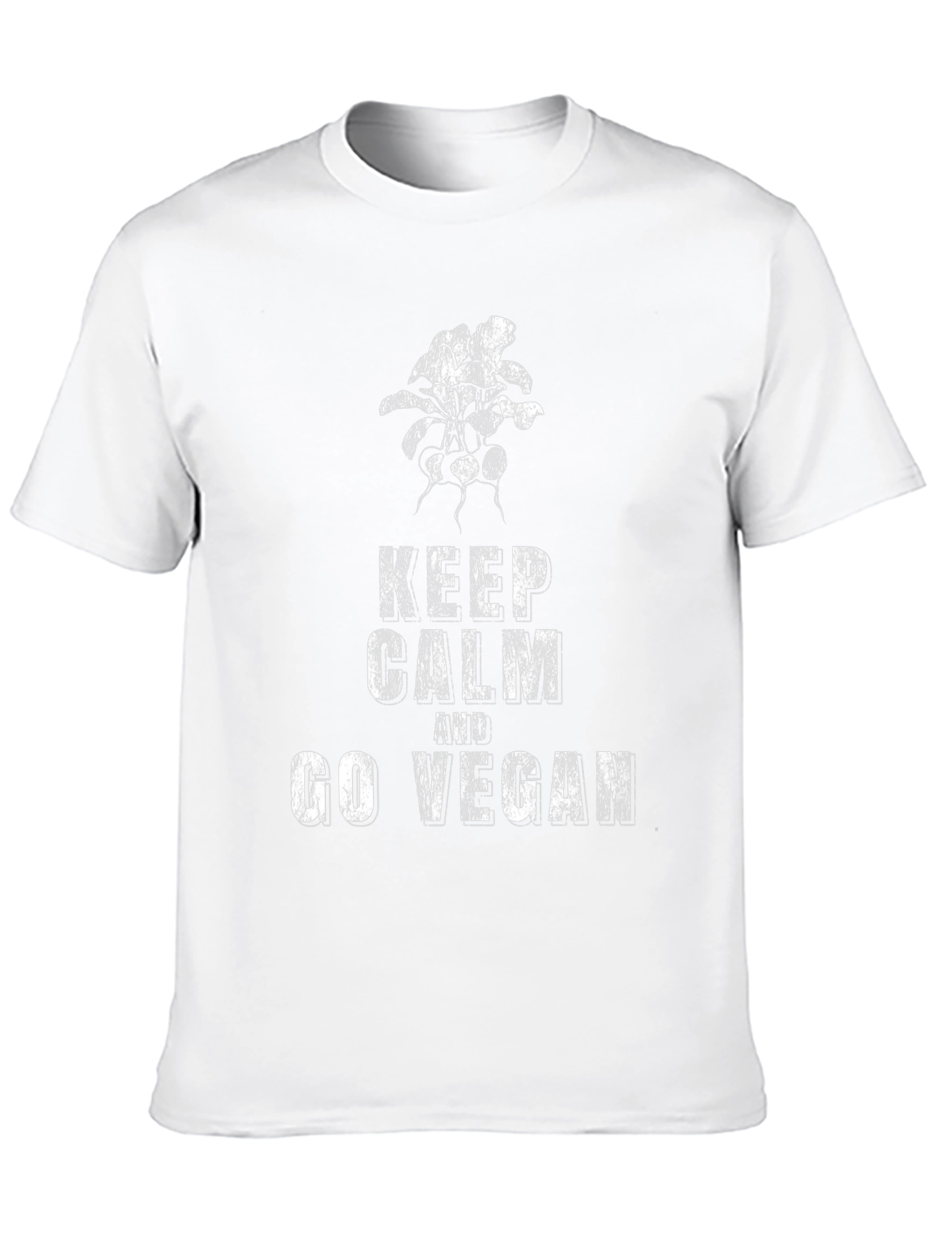 Keep Calm and Go Vegan Black Graphic T-Shirt