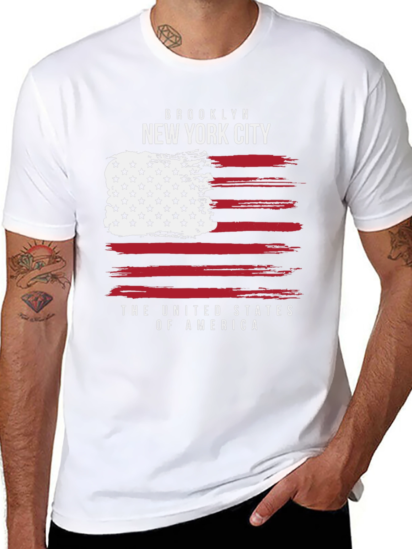 Brooklyn New York City Patriotic USA Flag T-Shirt