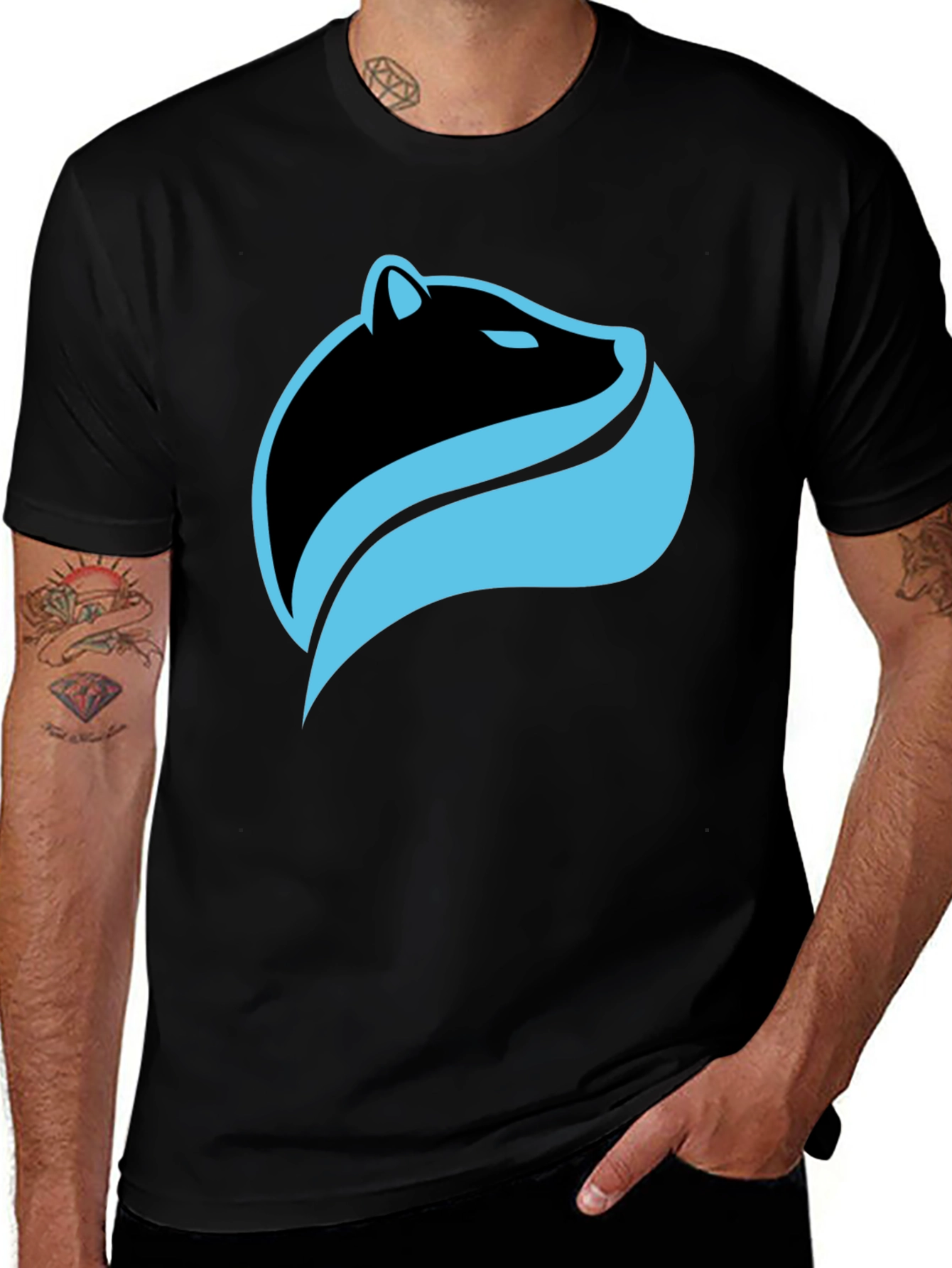 Modern Animal Logo Black T-Shirt