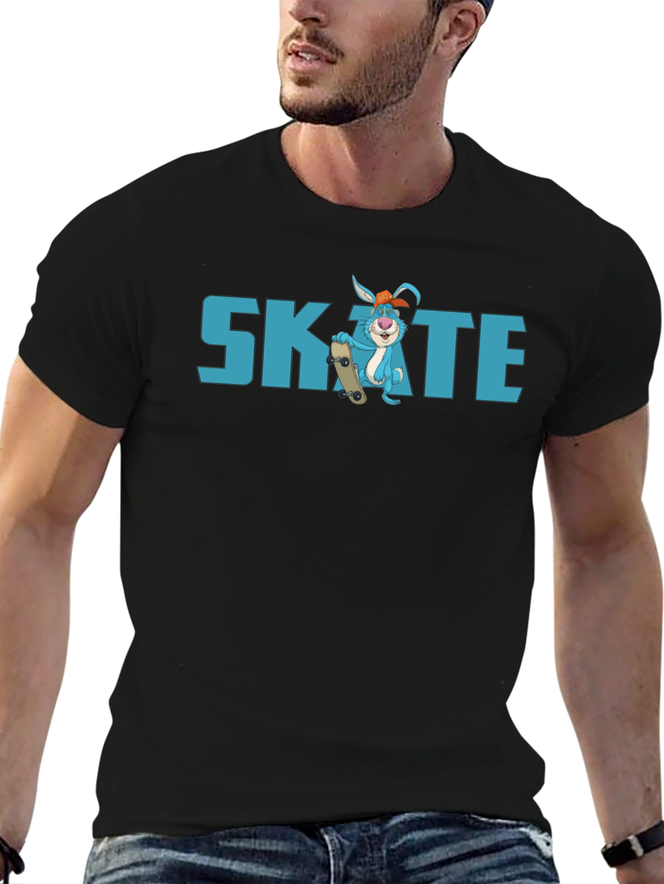 Skate Bunny T-Shirt - Black Cotton Tee