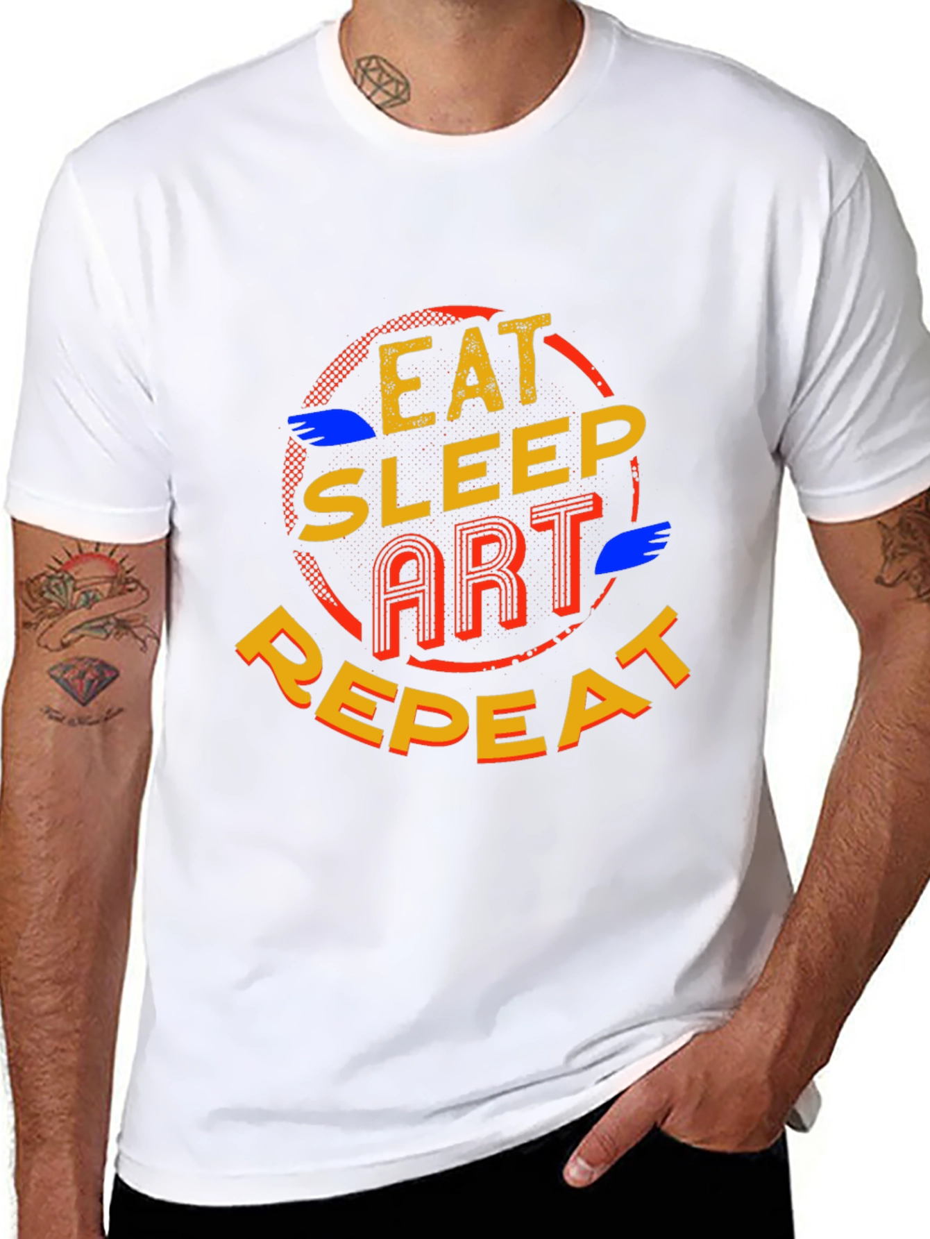 Eat Sleep Art Repeat Graphic Tee