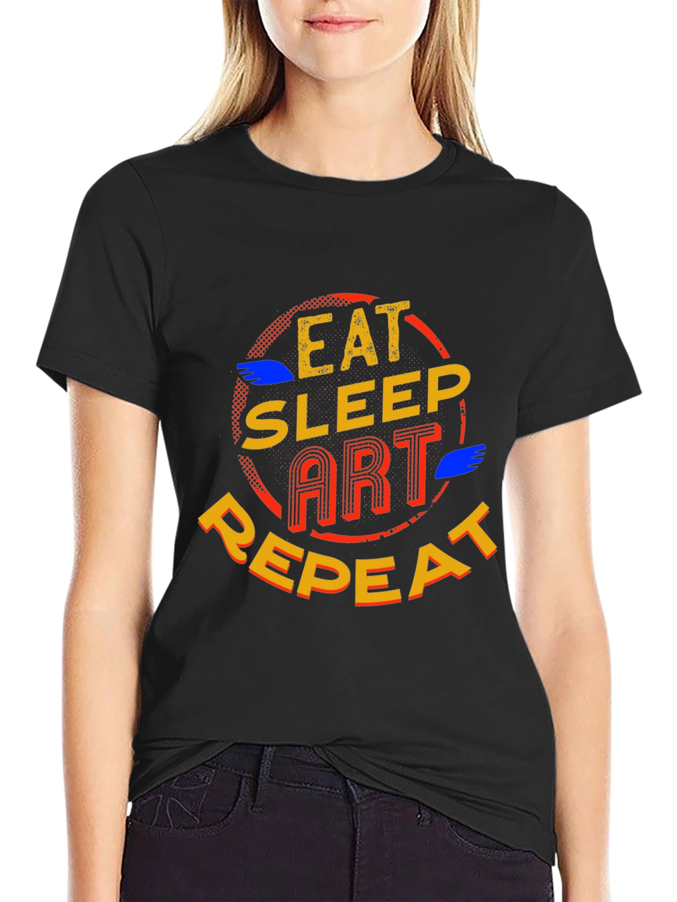 Eat Sleep Art Repeat Graphic Tee