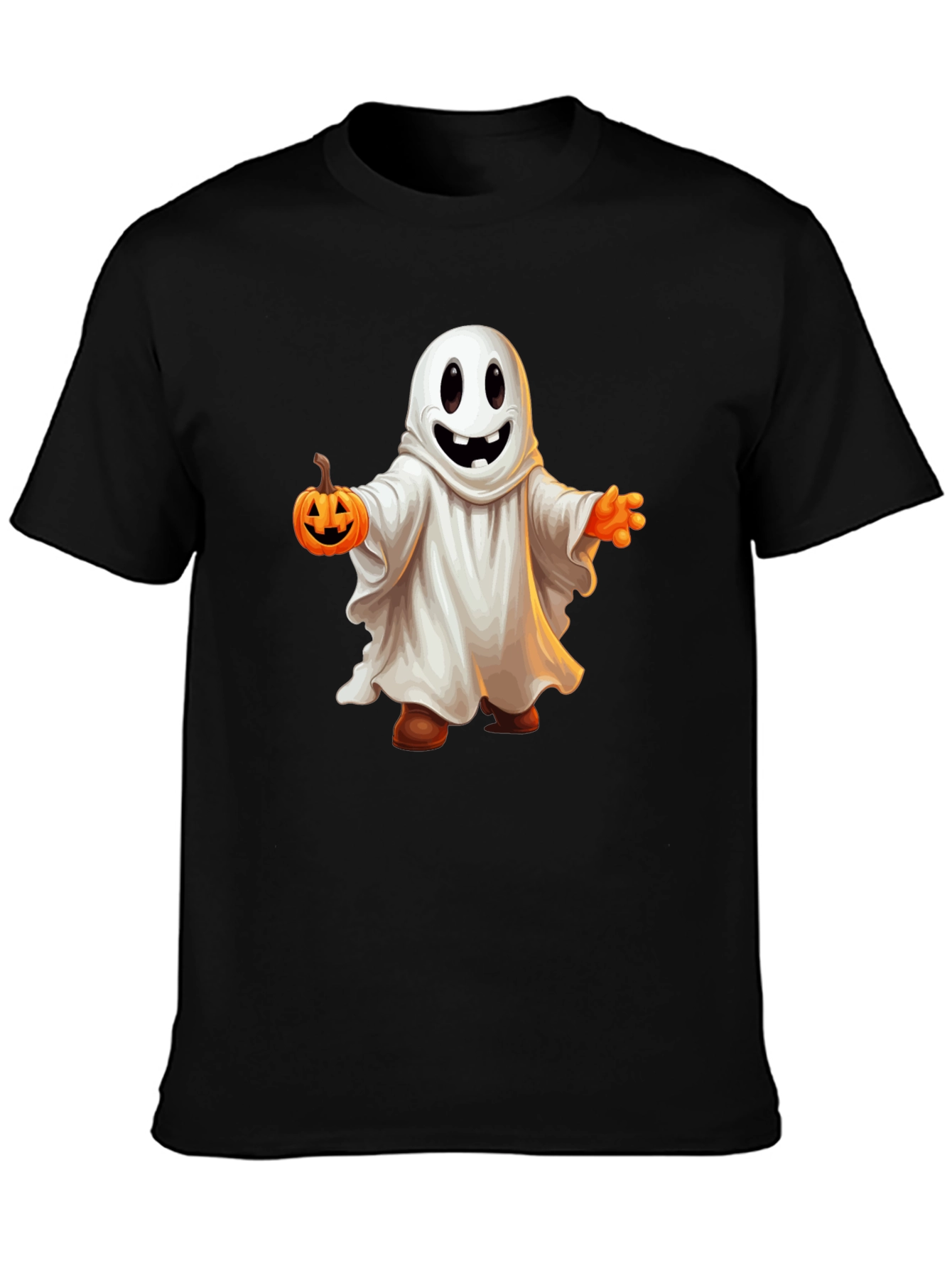 Spooky Season Ghost Holding Pumpkin T-Shirt