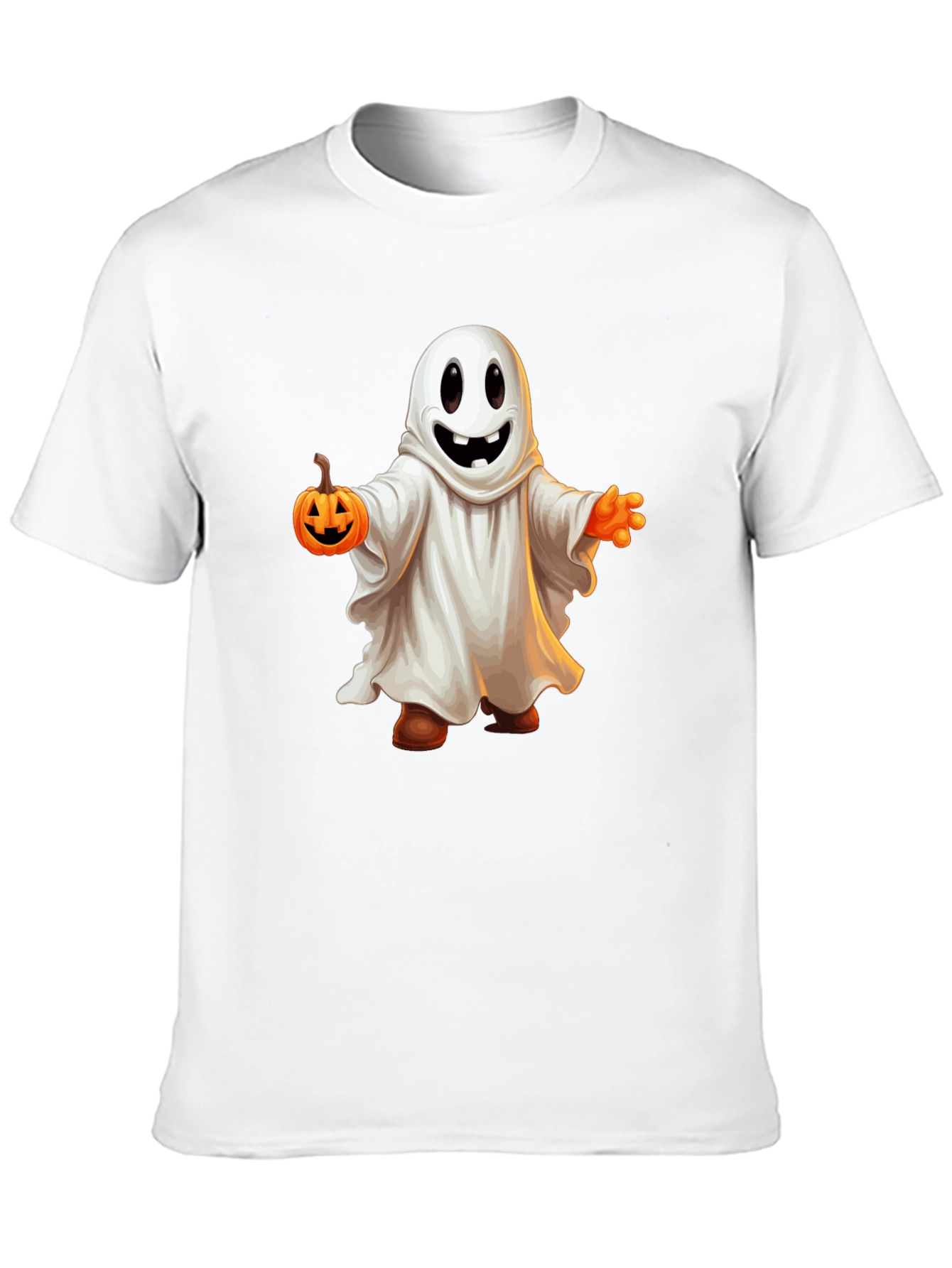 Spooky Season Ghost Holding Pumpkin T-Shirt