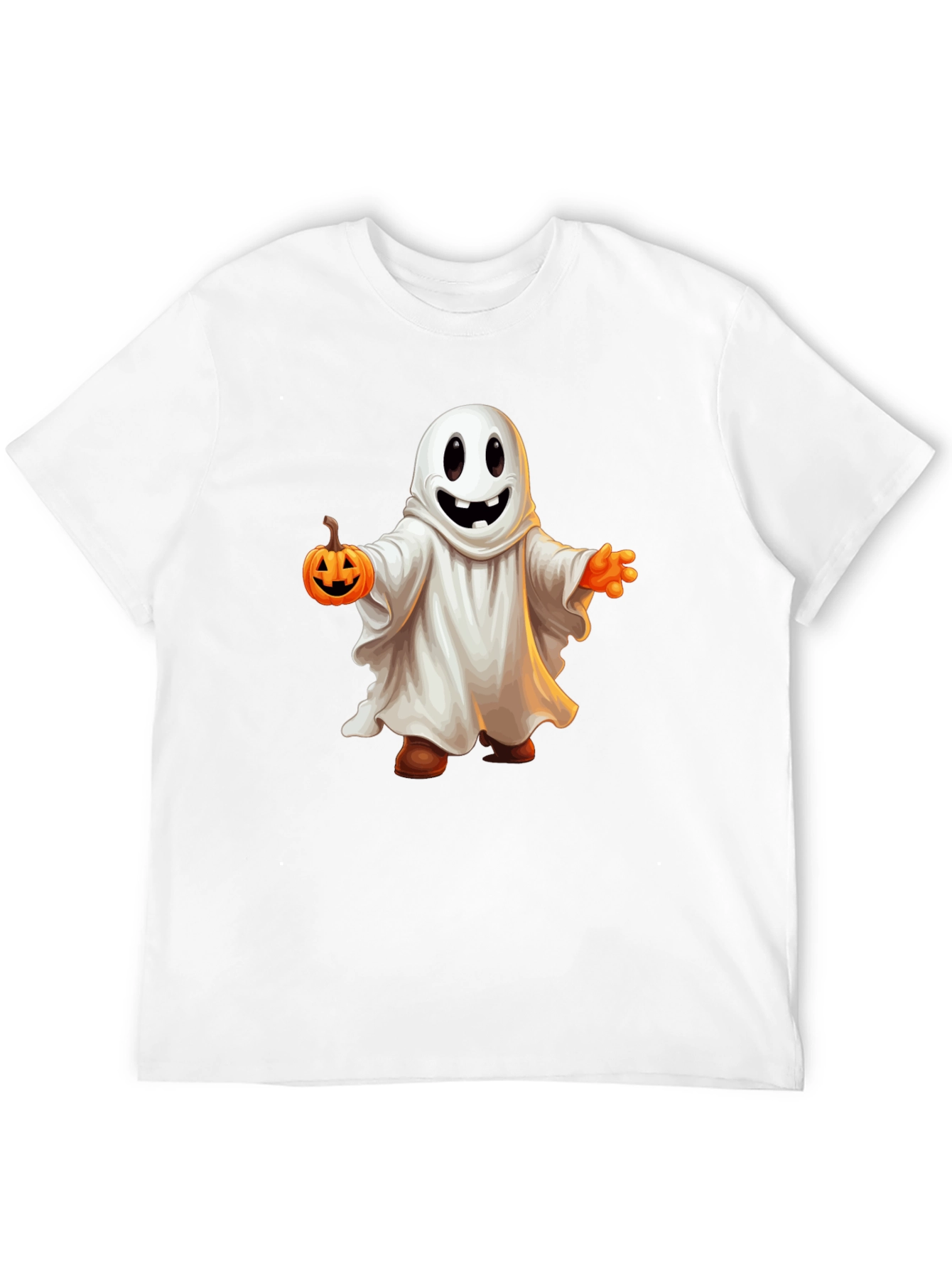 Spooky Season Ghost Holding Pumpkin T-Shirt