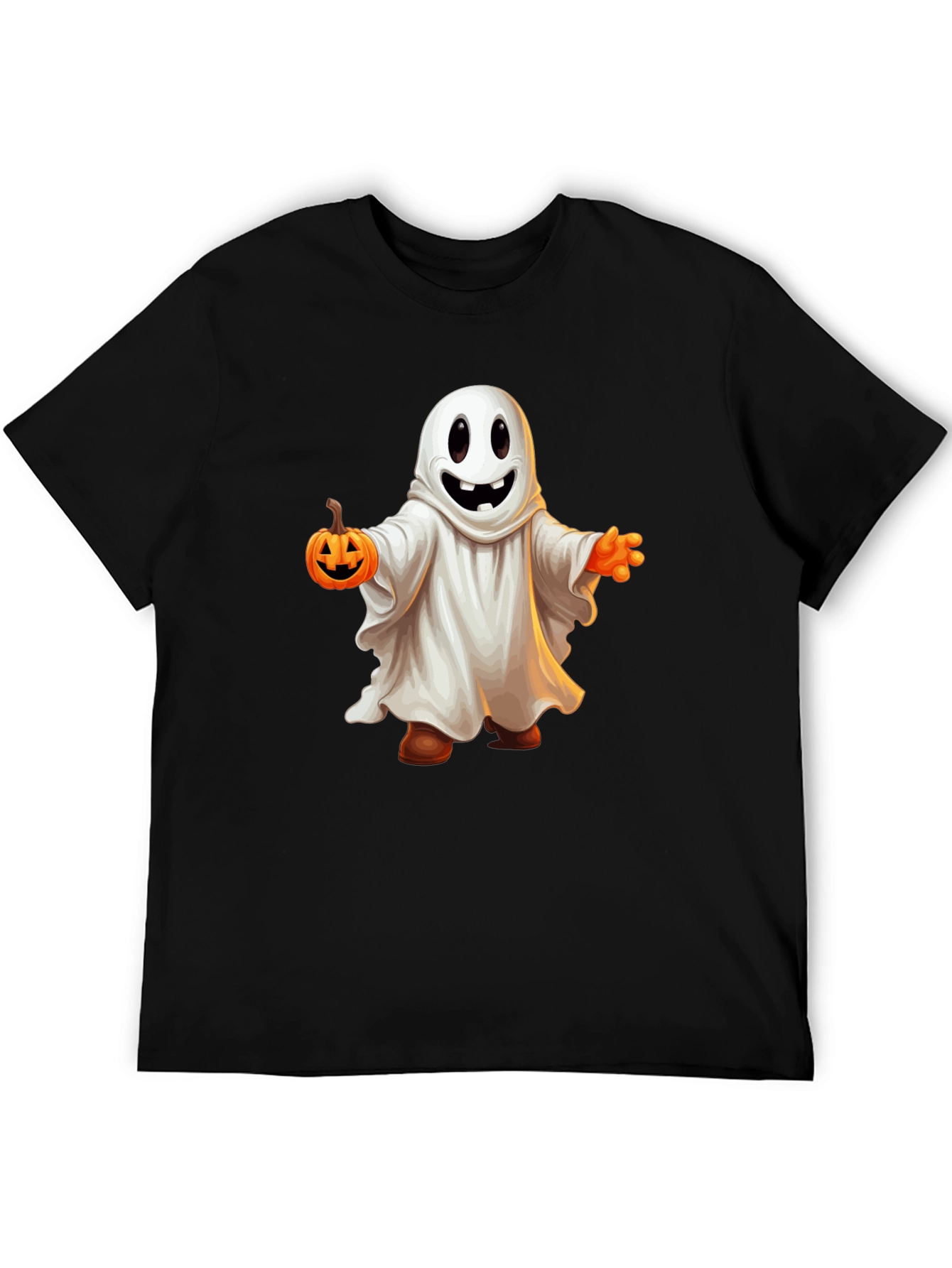 Spooky Season Ghost Holding Pumpkin T-Shirt