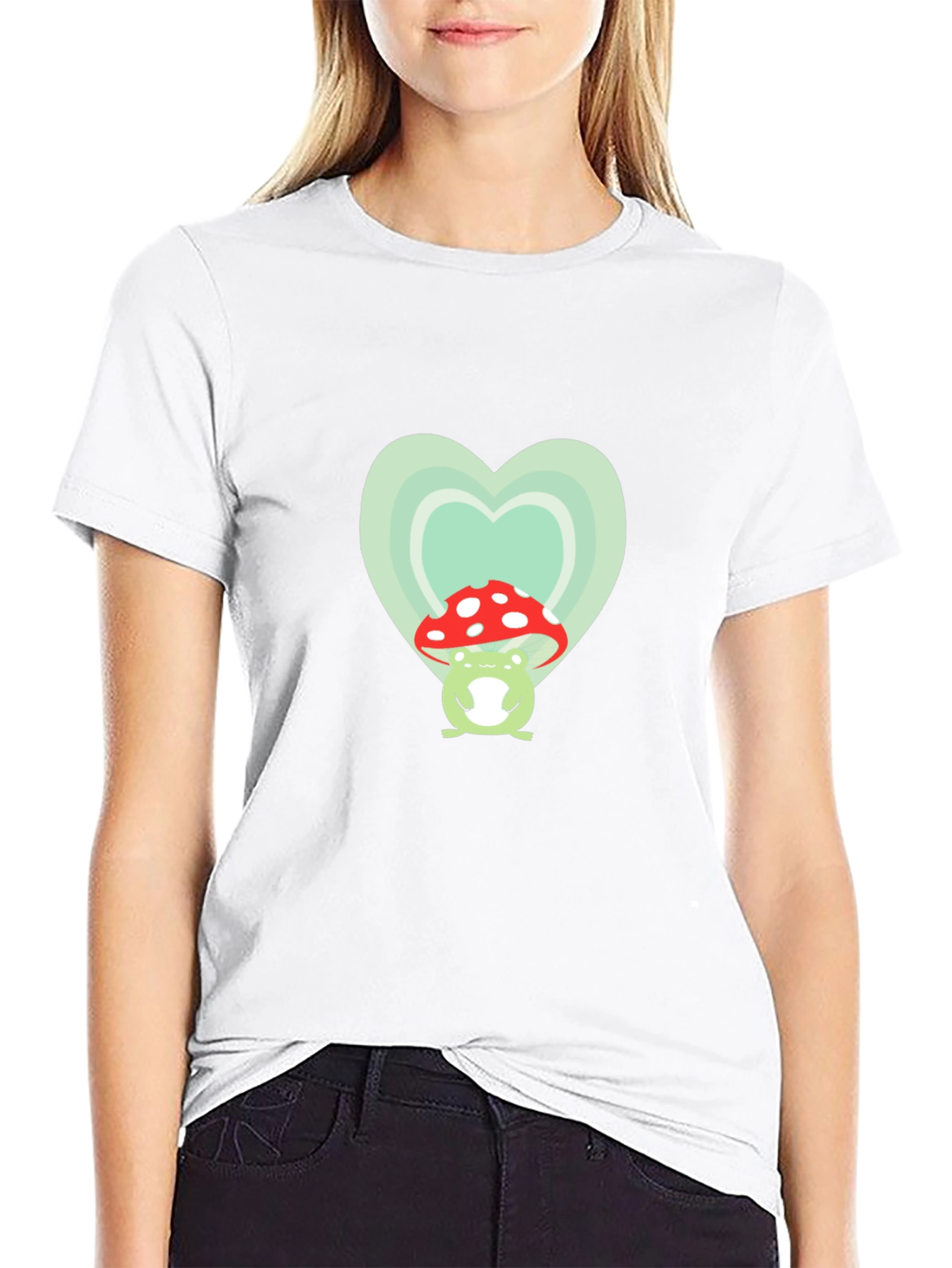 Frog Mushroom Heart Graphic Tee