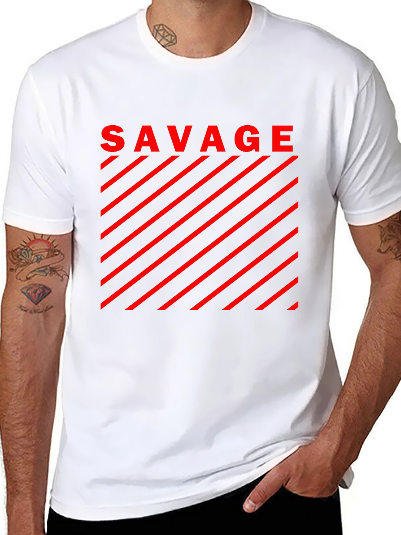 Savage Graphic T-Shirt - Bold Red Design