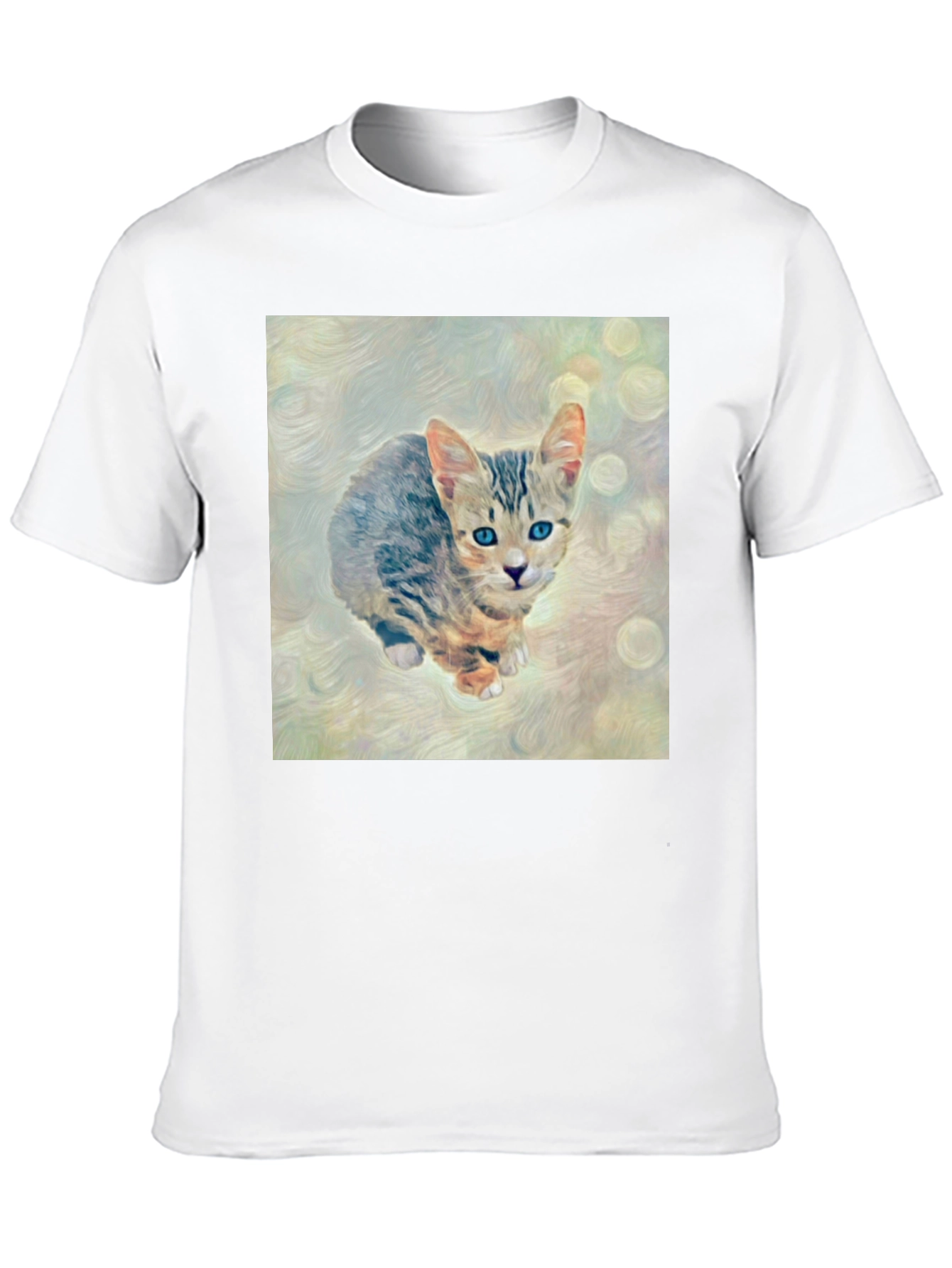 Cute Kitten Art Graphic Black T-Shirt
