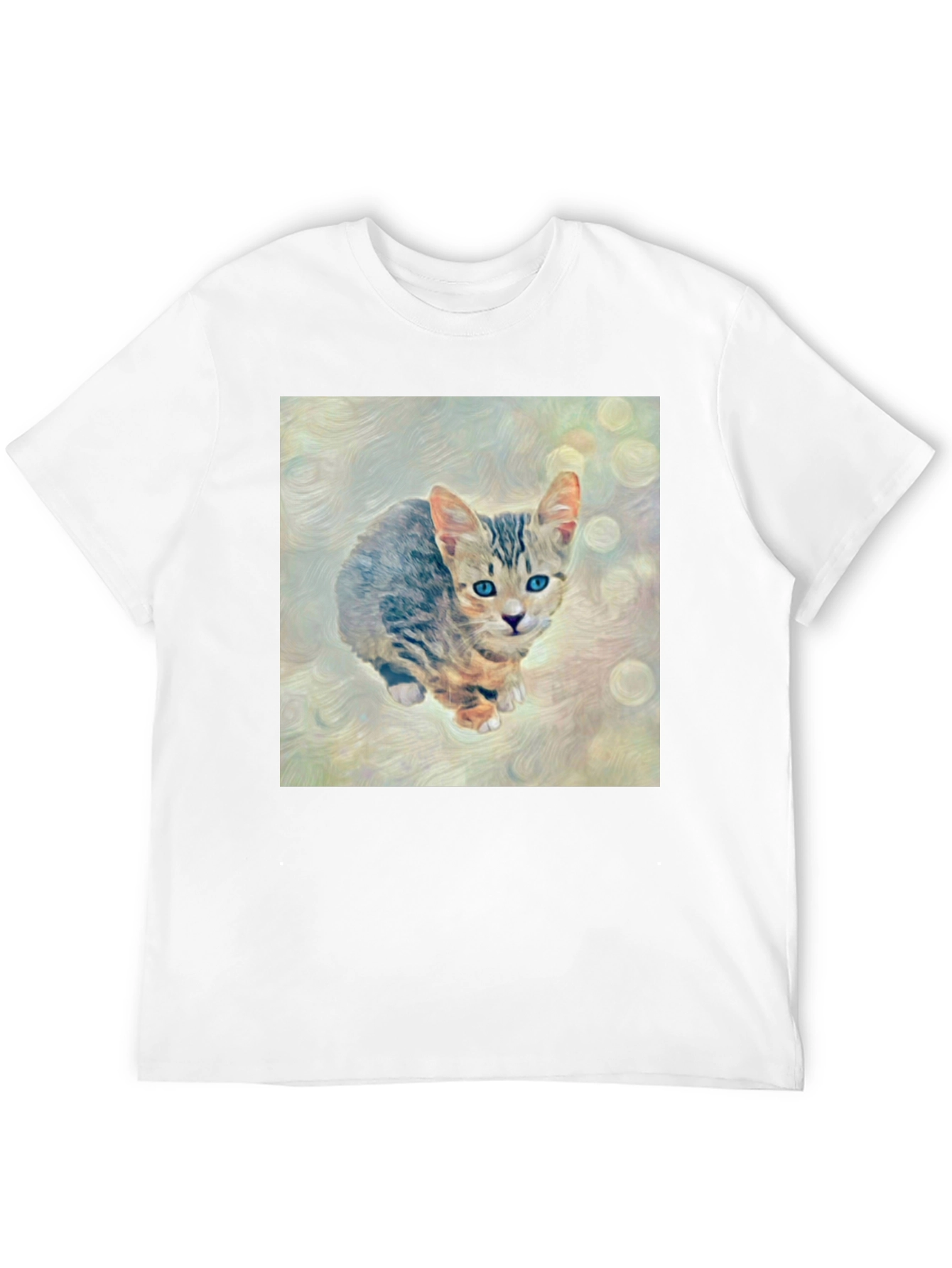 Cute Kitten Art Graphic Black T-Shirt