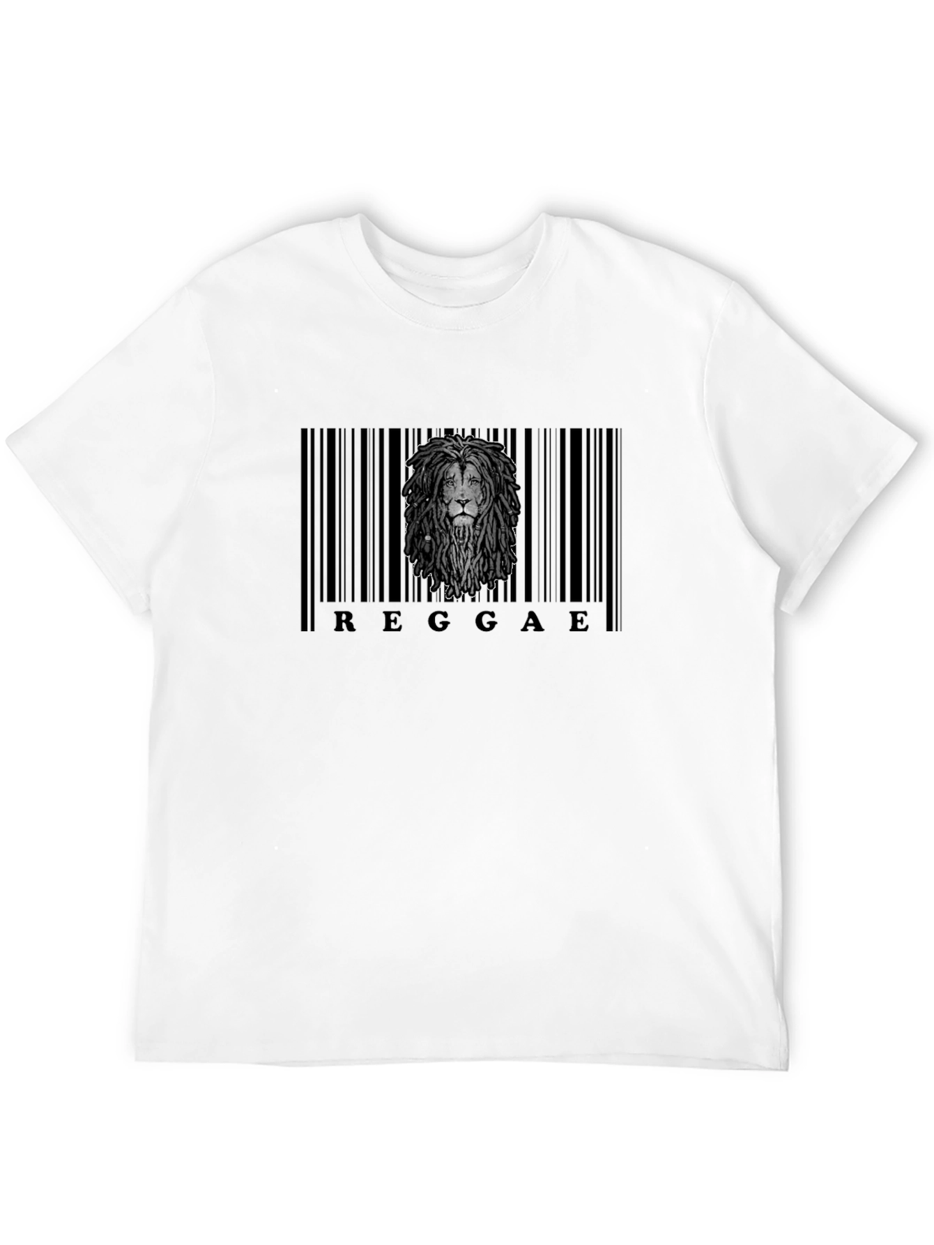 Reggae Lion Barcode Black T-Shirt