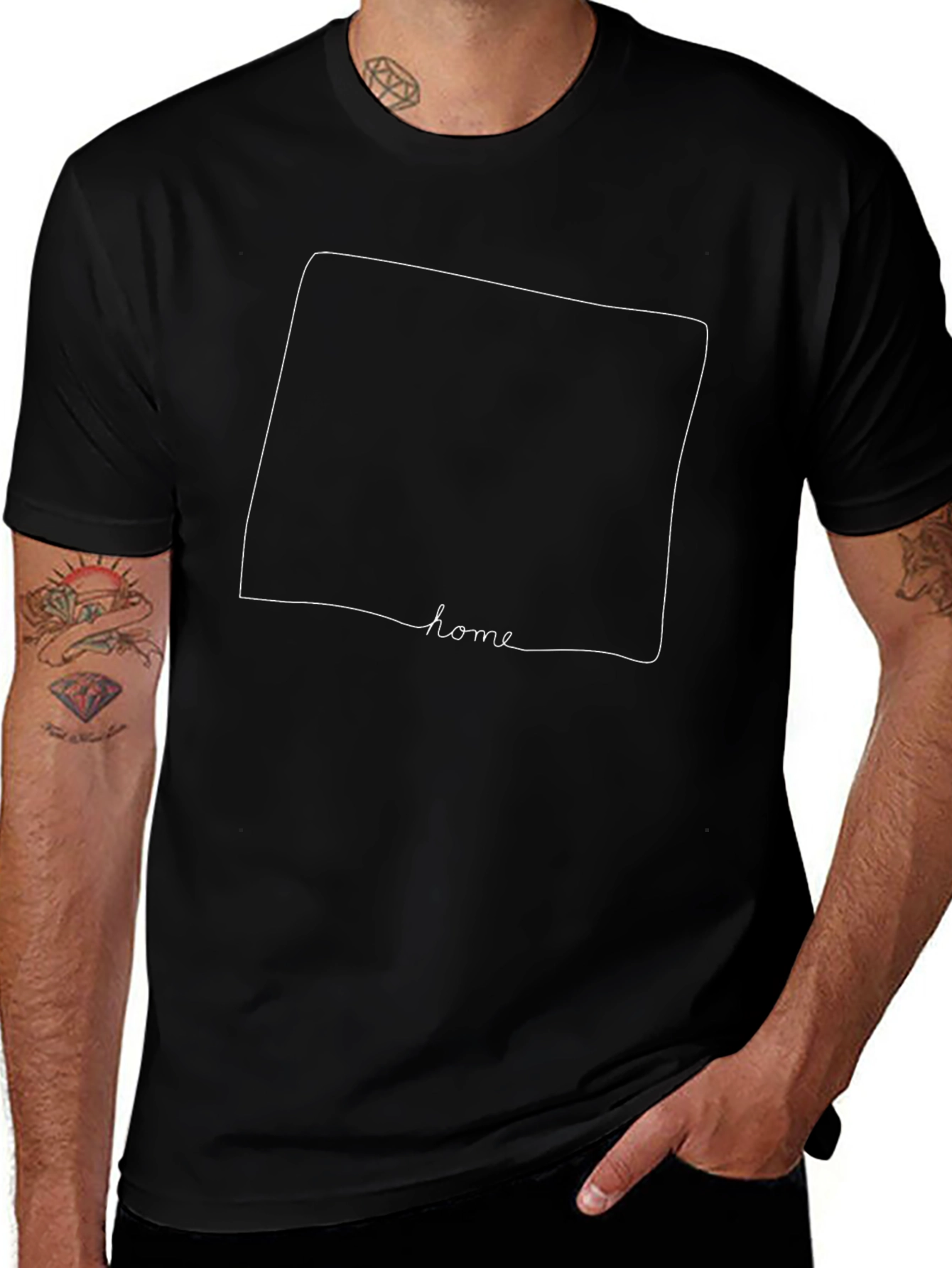 Home State Outline Graphic Tee - Black