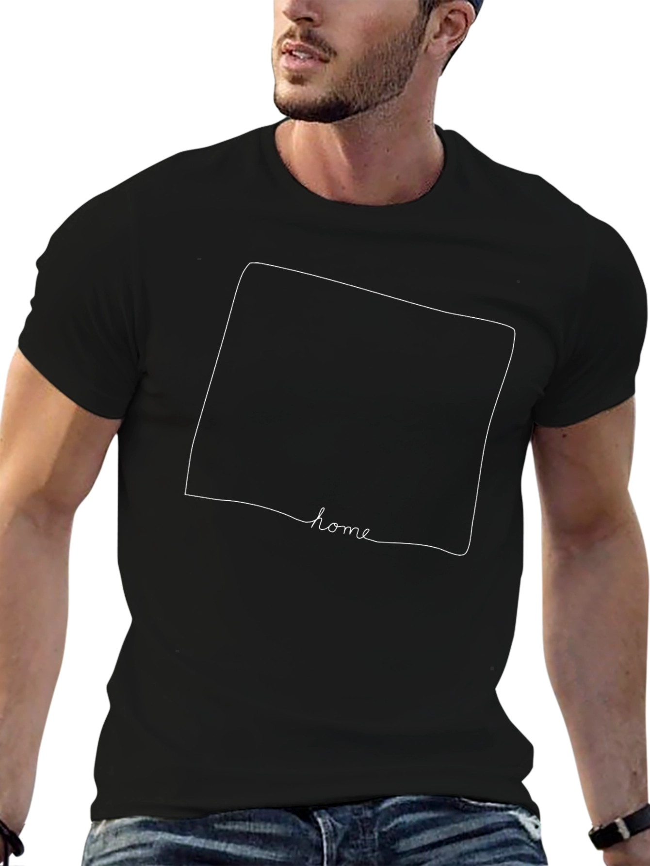Home State Outline Graphic Tee - Black