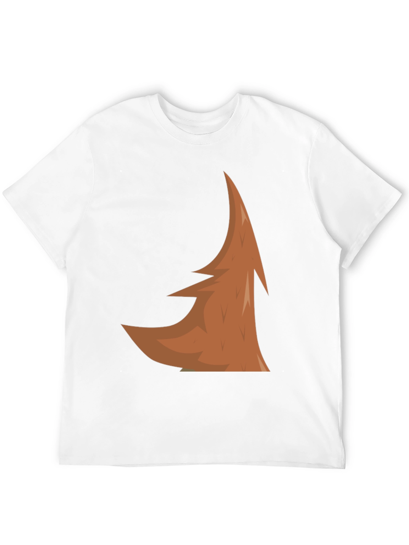 Abstract Brown Tree Design Black T-Shirt