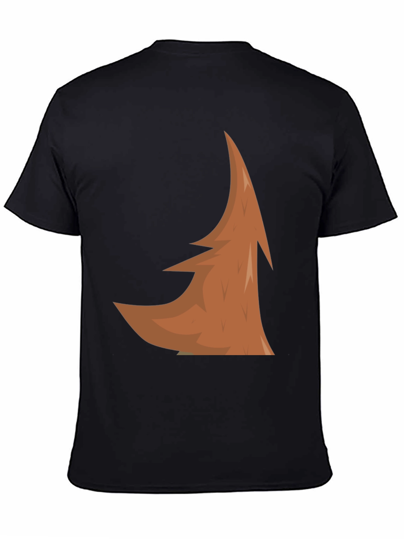 Abstract Brown Tree Design Black T-Shirt