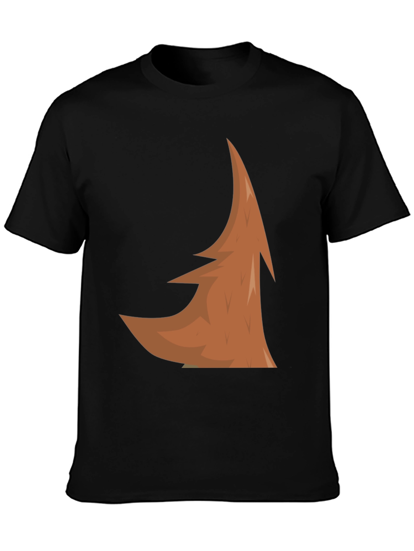 Abstract Brown Tree Design Black T-Shirt
