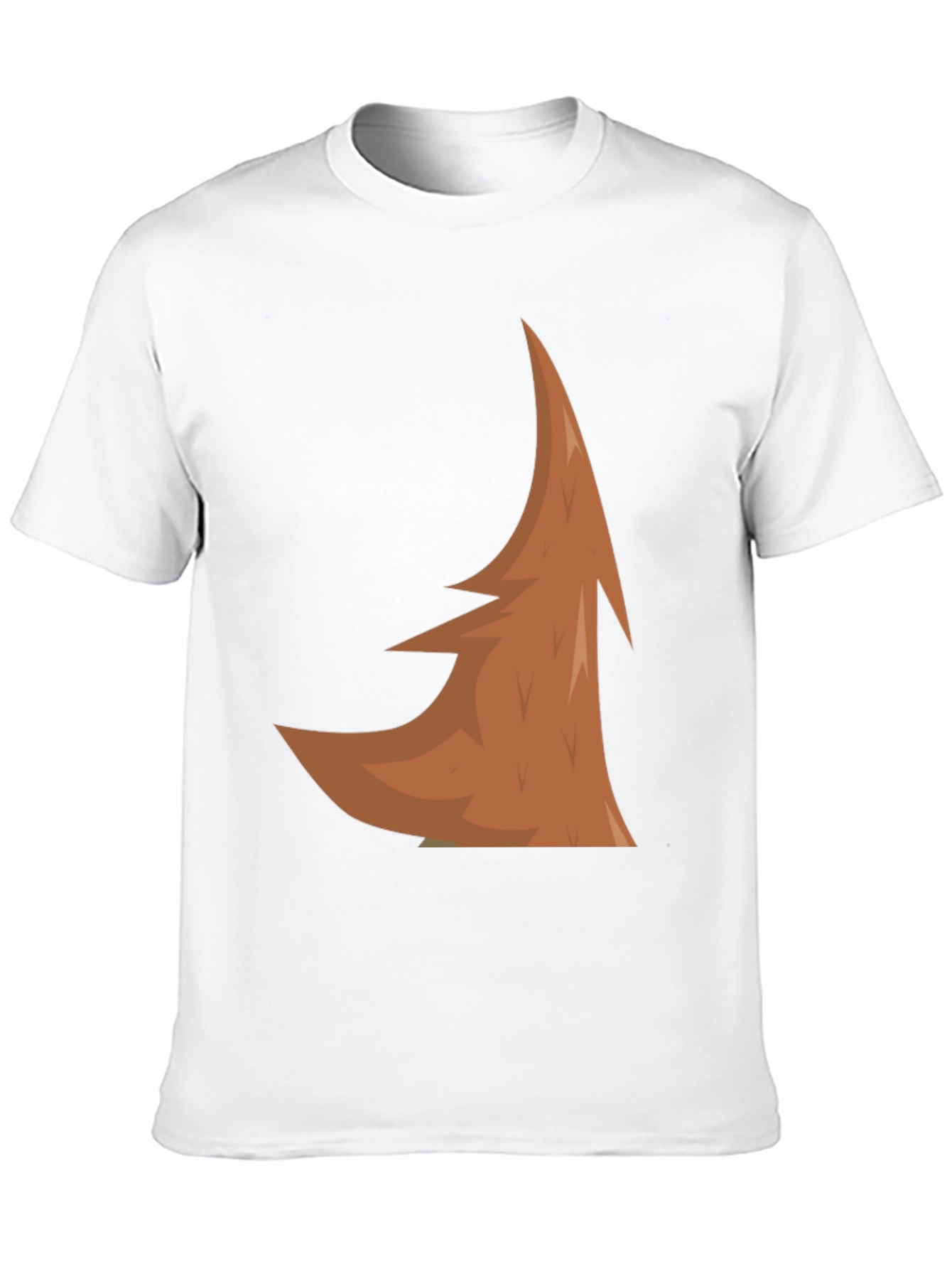 Abstract Brown Tree Design Black T-Shirt