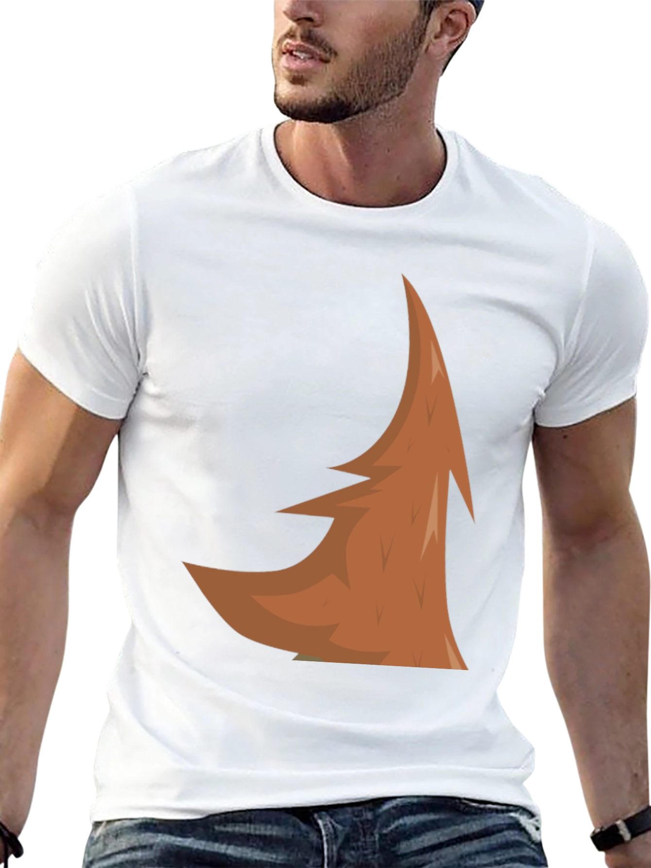 Abstract Brown Tree Design Black T-Shirt
