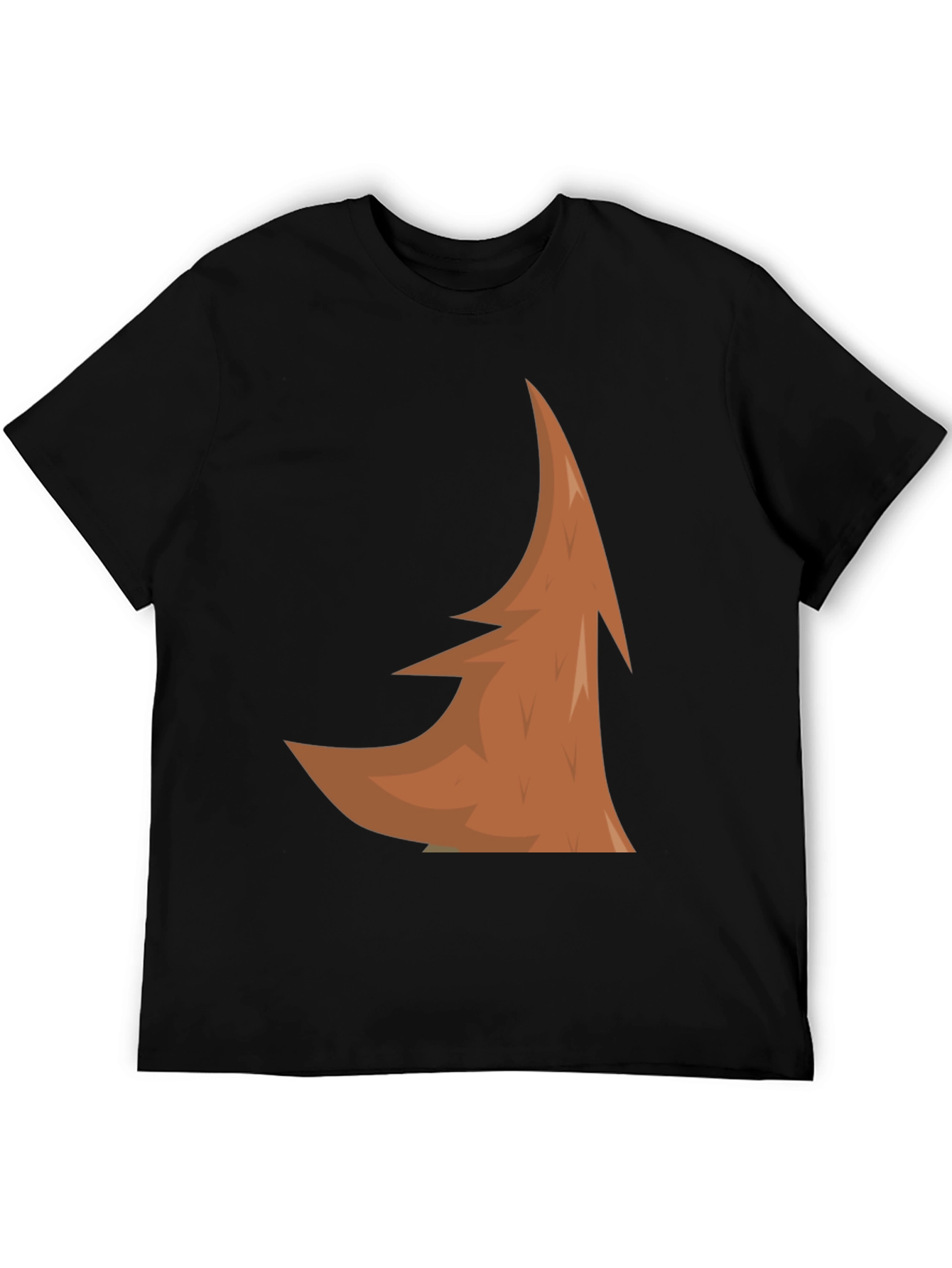 Abstract Brown Tree Design Black T-Shirt