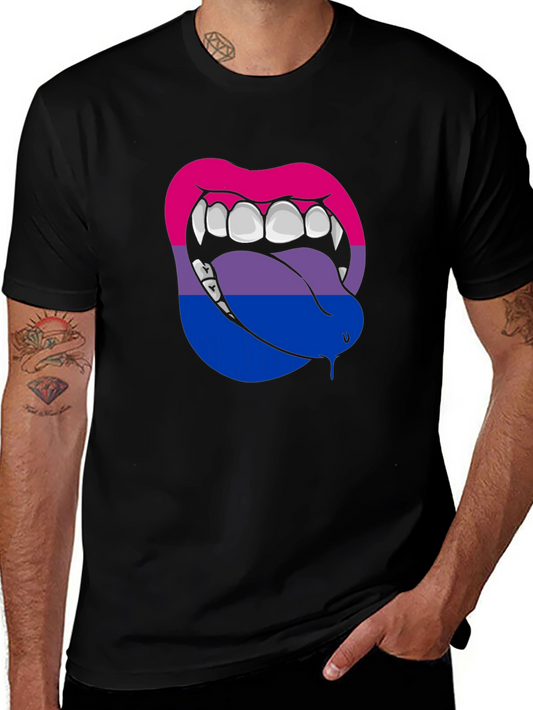 Bisexual Pride Vampire Lips Graphic Tee