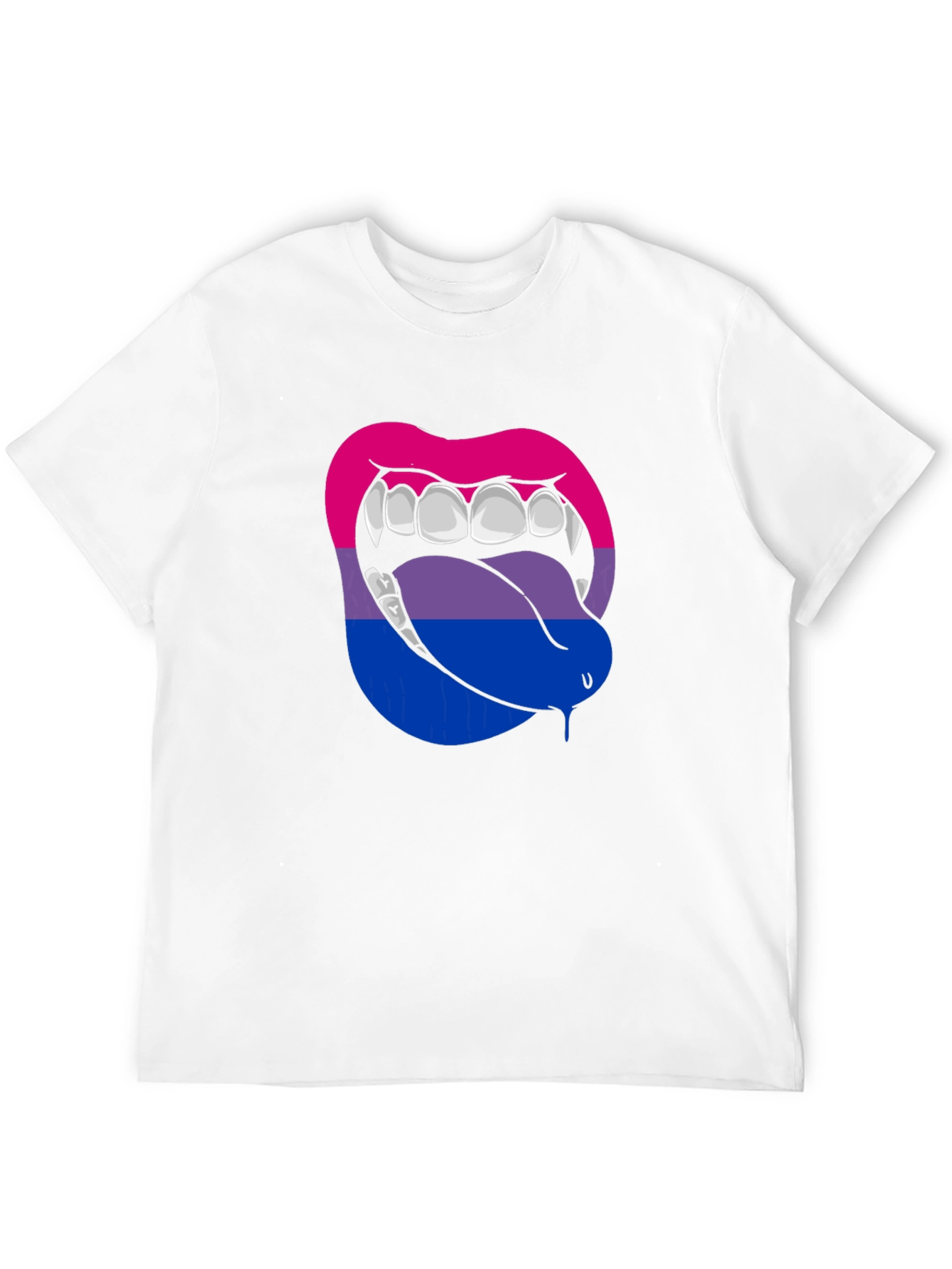Bisexual Pride Vampire Lips Graphic Tee