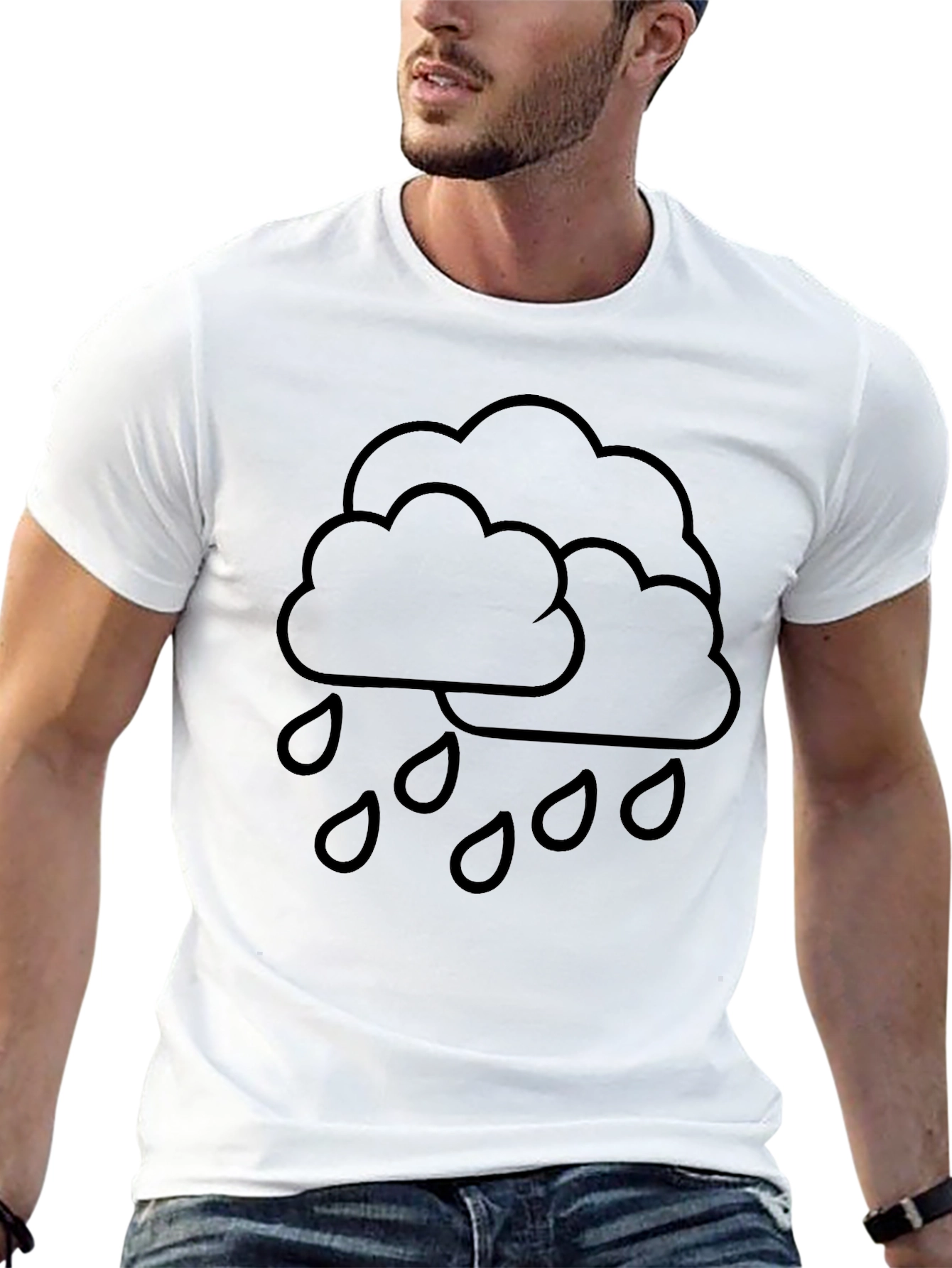 Rain Cloud Graphic Black T-Shirt