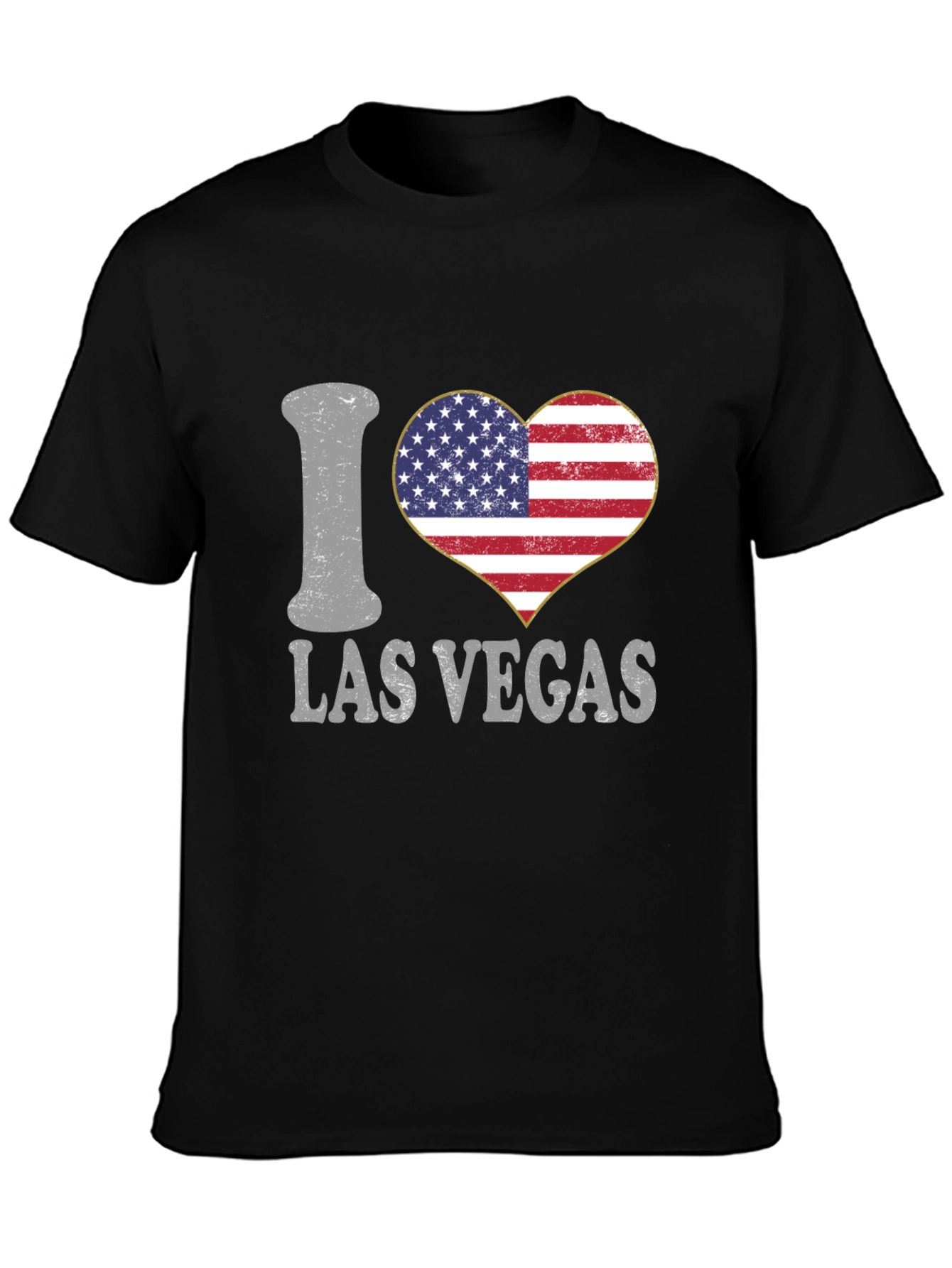I Love Las Vegas USA Flag Heart Graphic Tee
