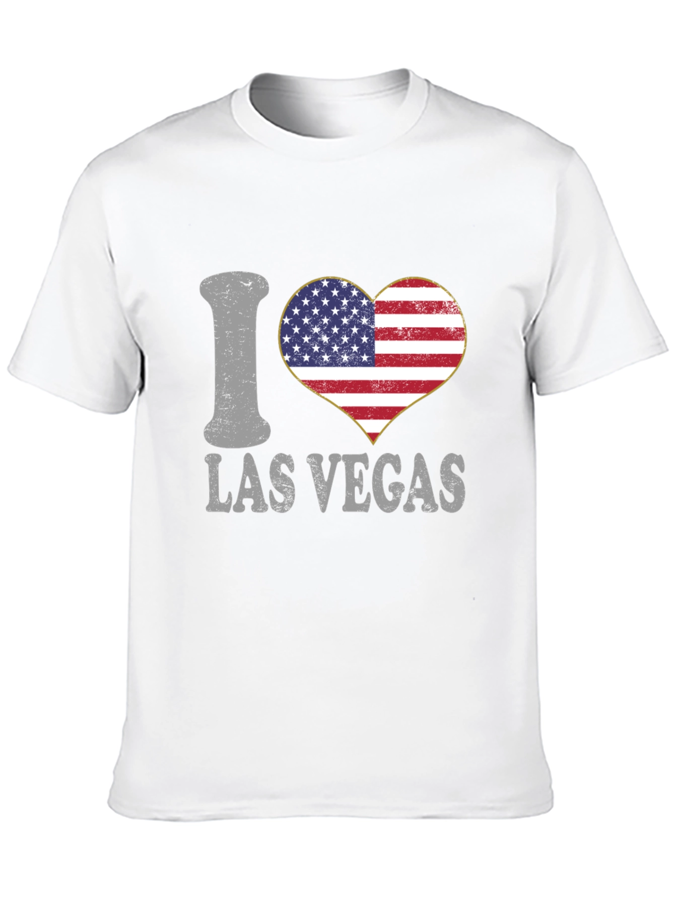 I Love Las Vegas USA Flag Heart Graphic Tee
