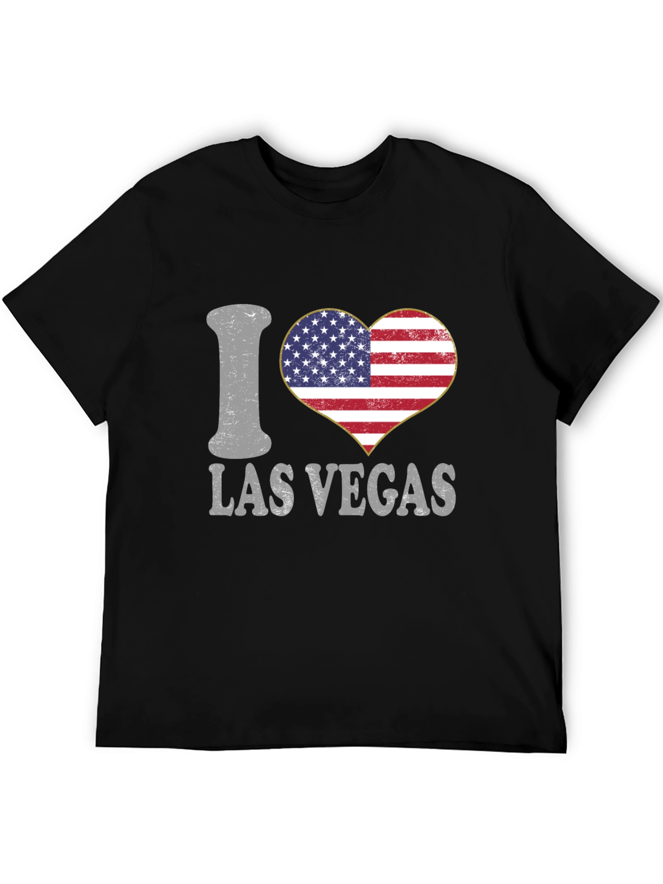 I Love Las Vegas USA Flag Heart Graphic Tee
