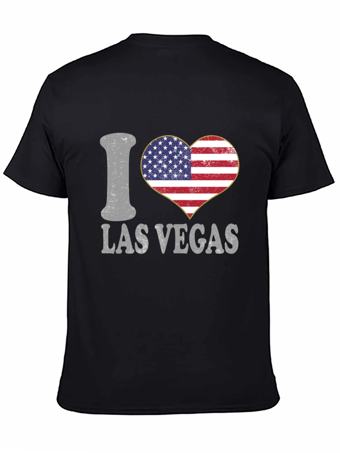 I Love Las Vegas USA Flag Heart Graphic Tee
