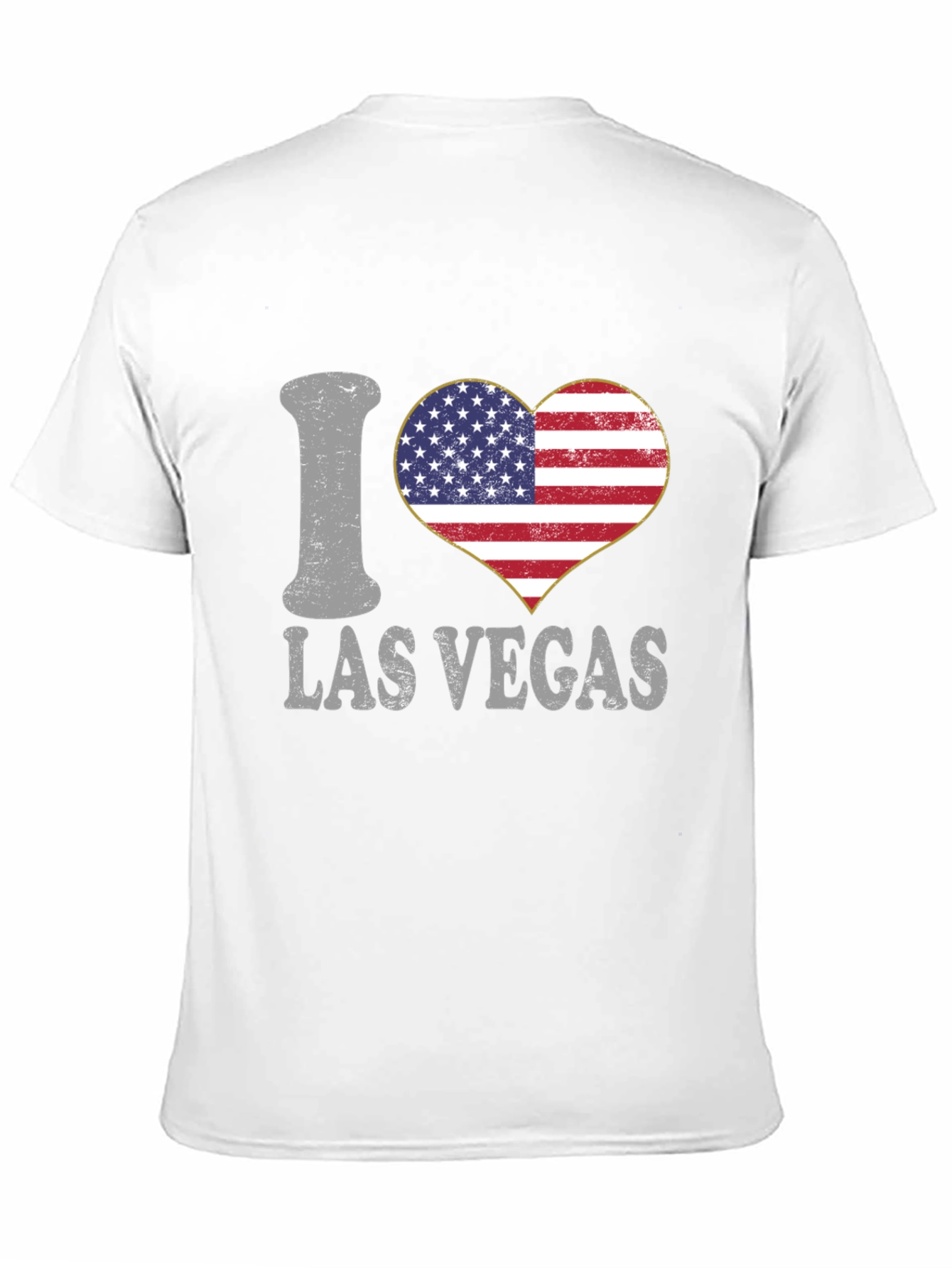 I Love Las Vegas USA Flag Heart Graphic Tee
