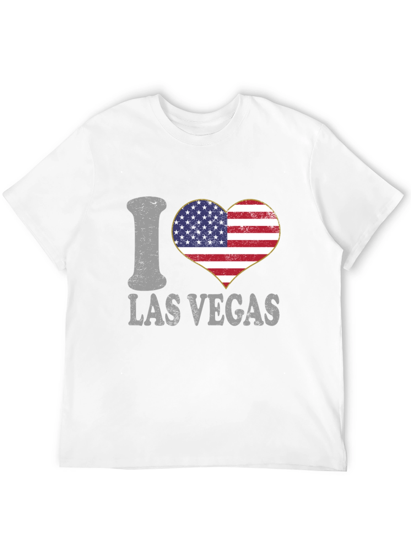 I Love Las Vegas USA Flag Heart Graphic Tee