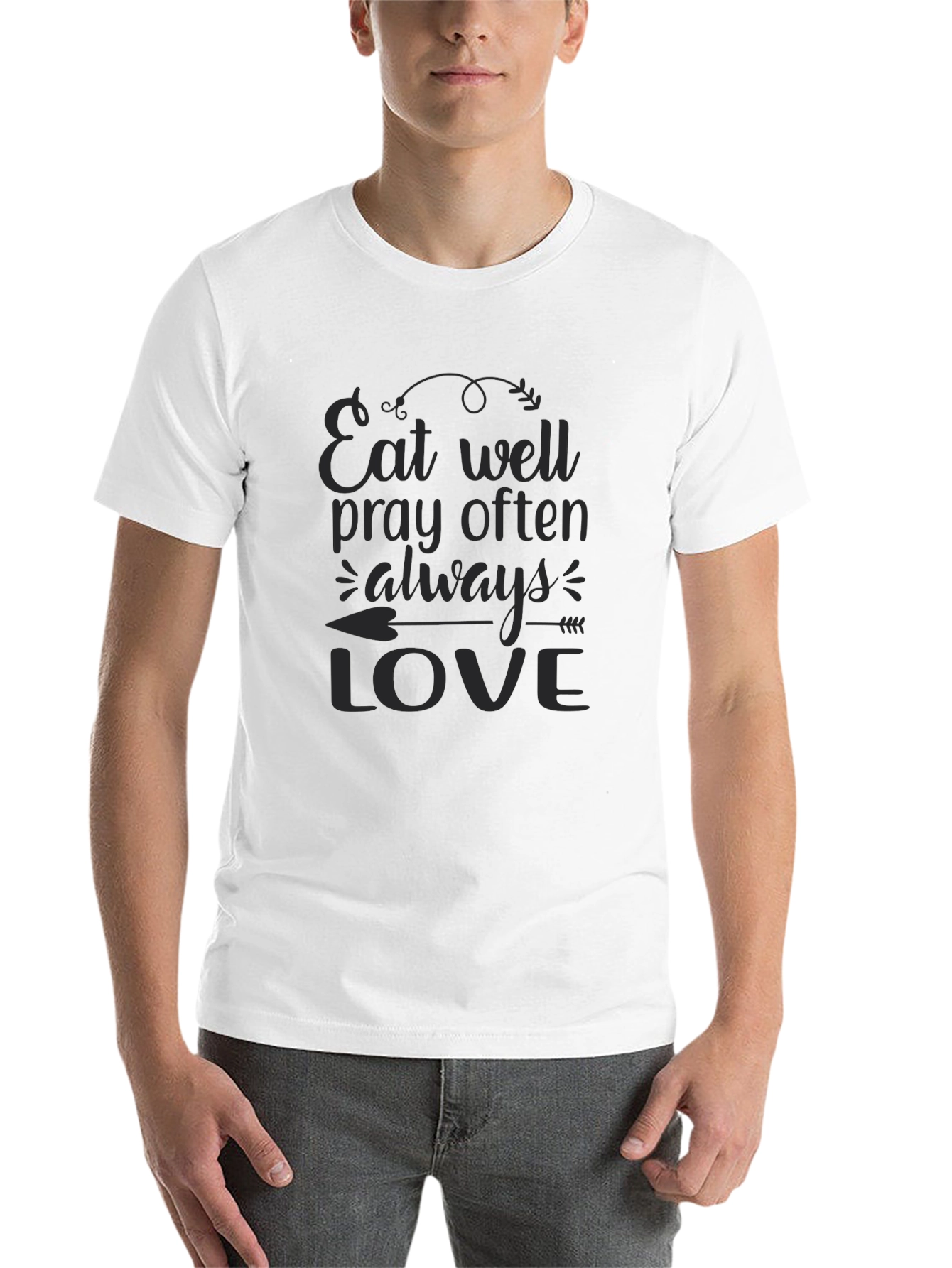 Eat Well Pray Often Love - Black T-Shirt