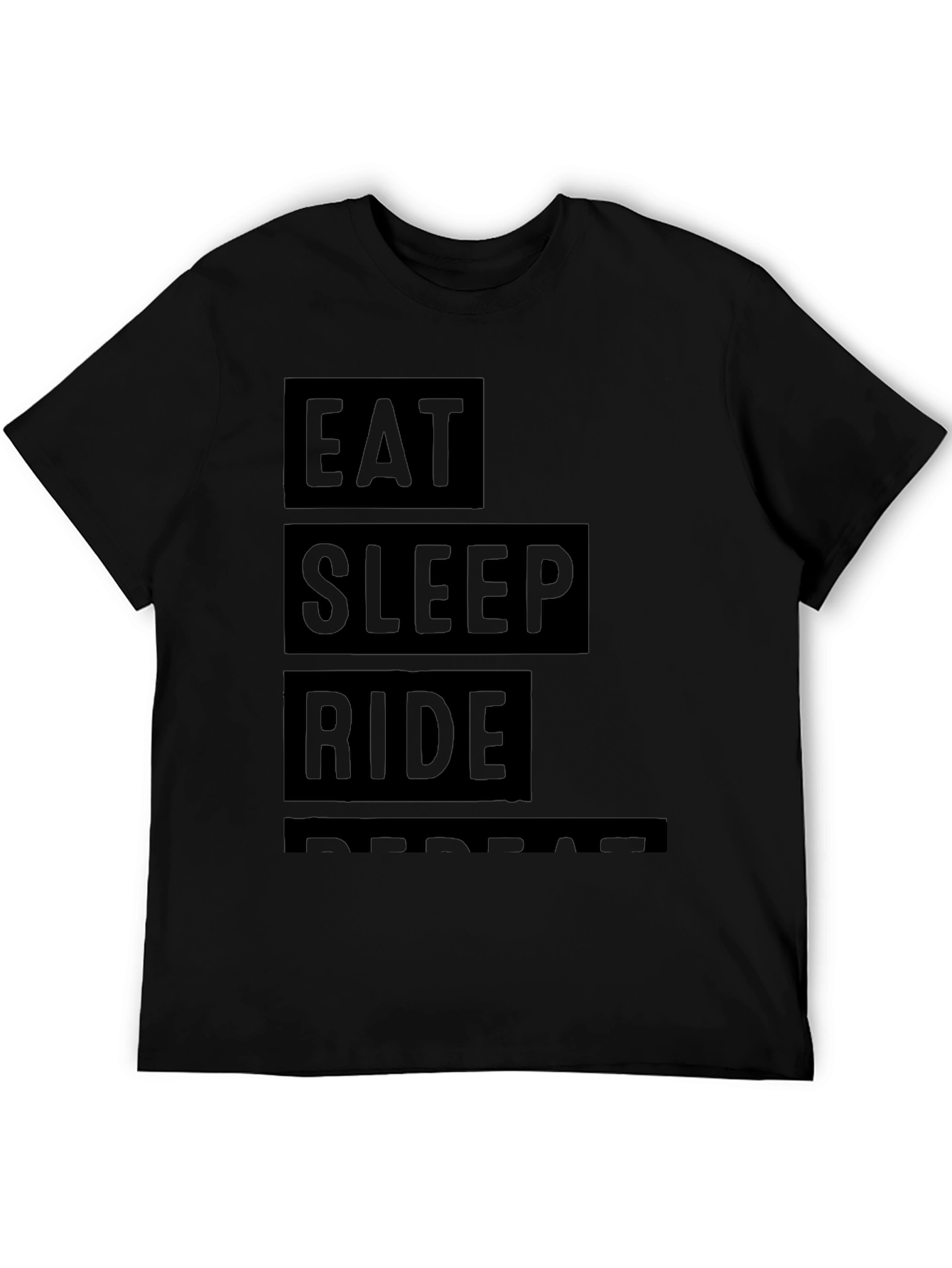 Eat Sleep Ride Repeat Black Graphic Tee
