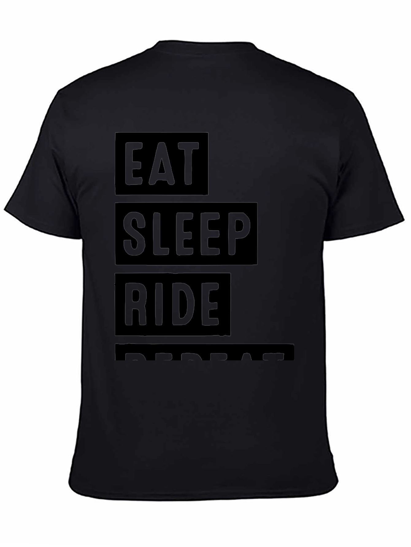 Eat Sleep Ride Repeat Black Graphic Tee