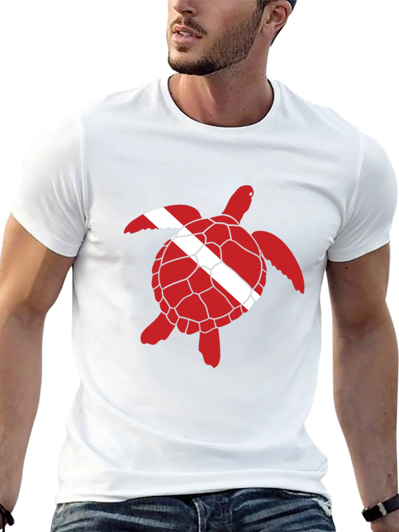 Diving Turtle Black T-Shirt