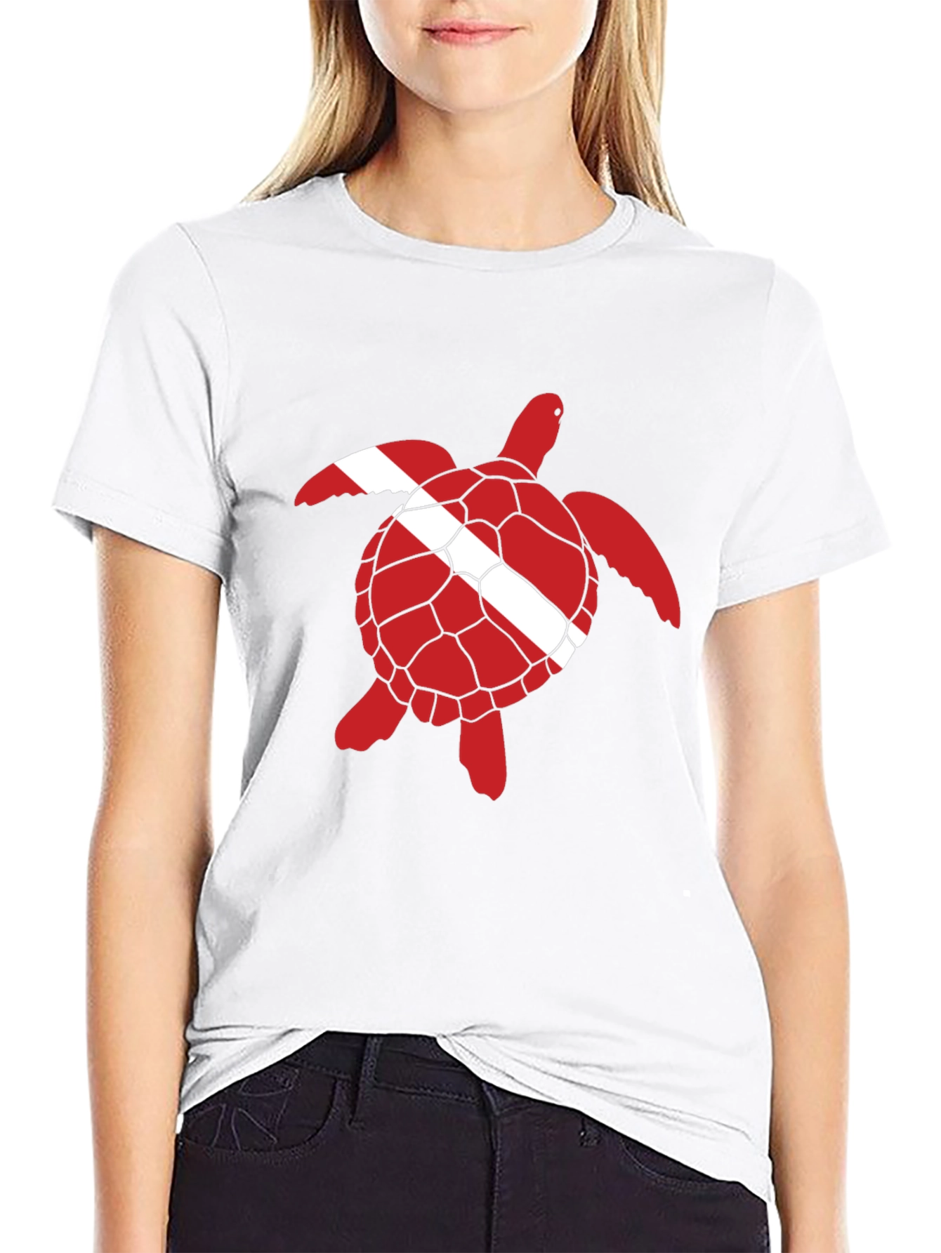 Diving Turtle Black T-Shirt