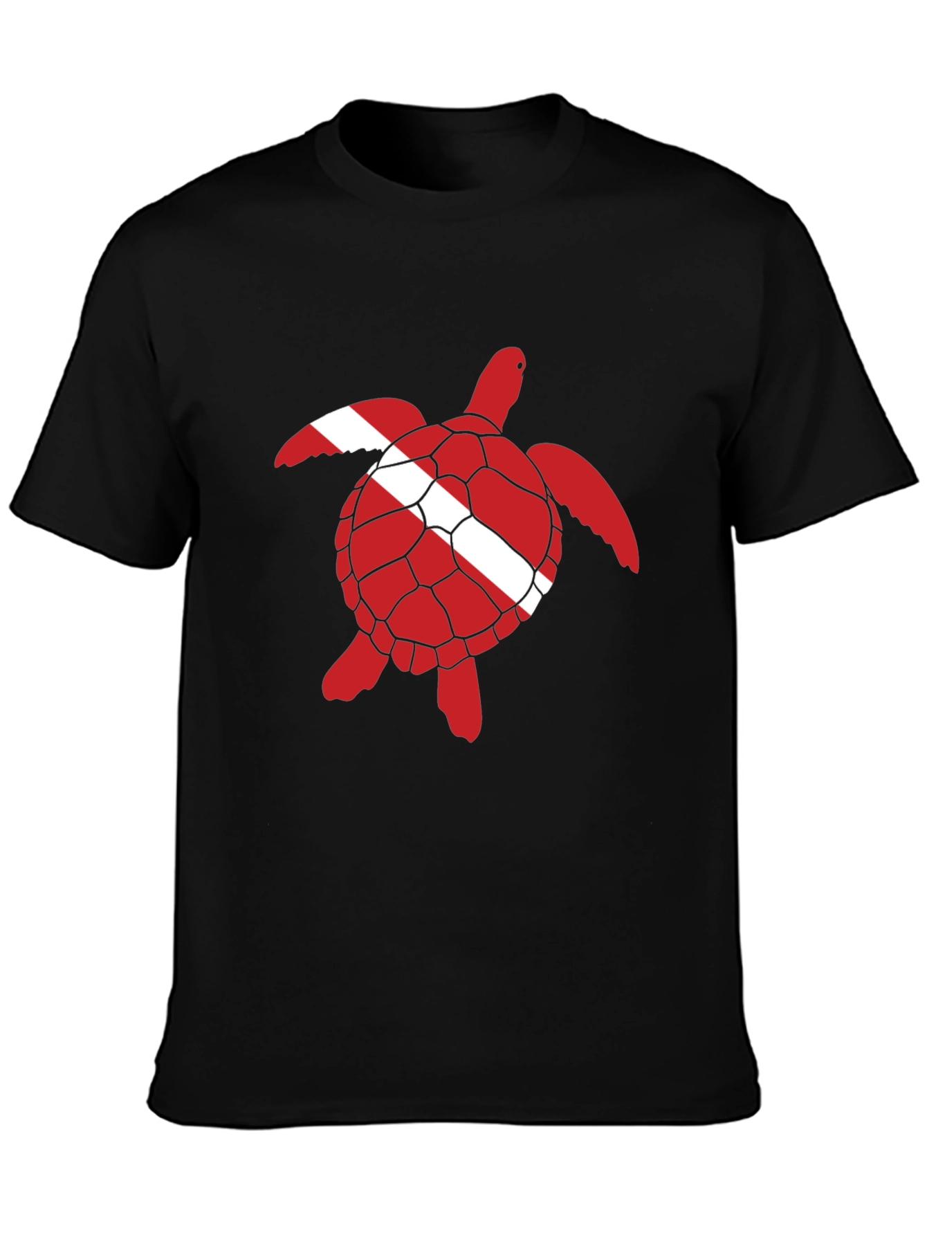 Diving Turtle Black T-Shirt