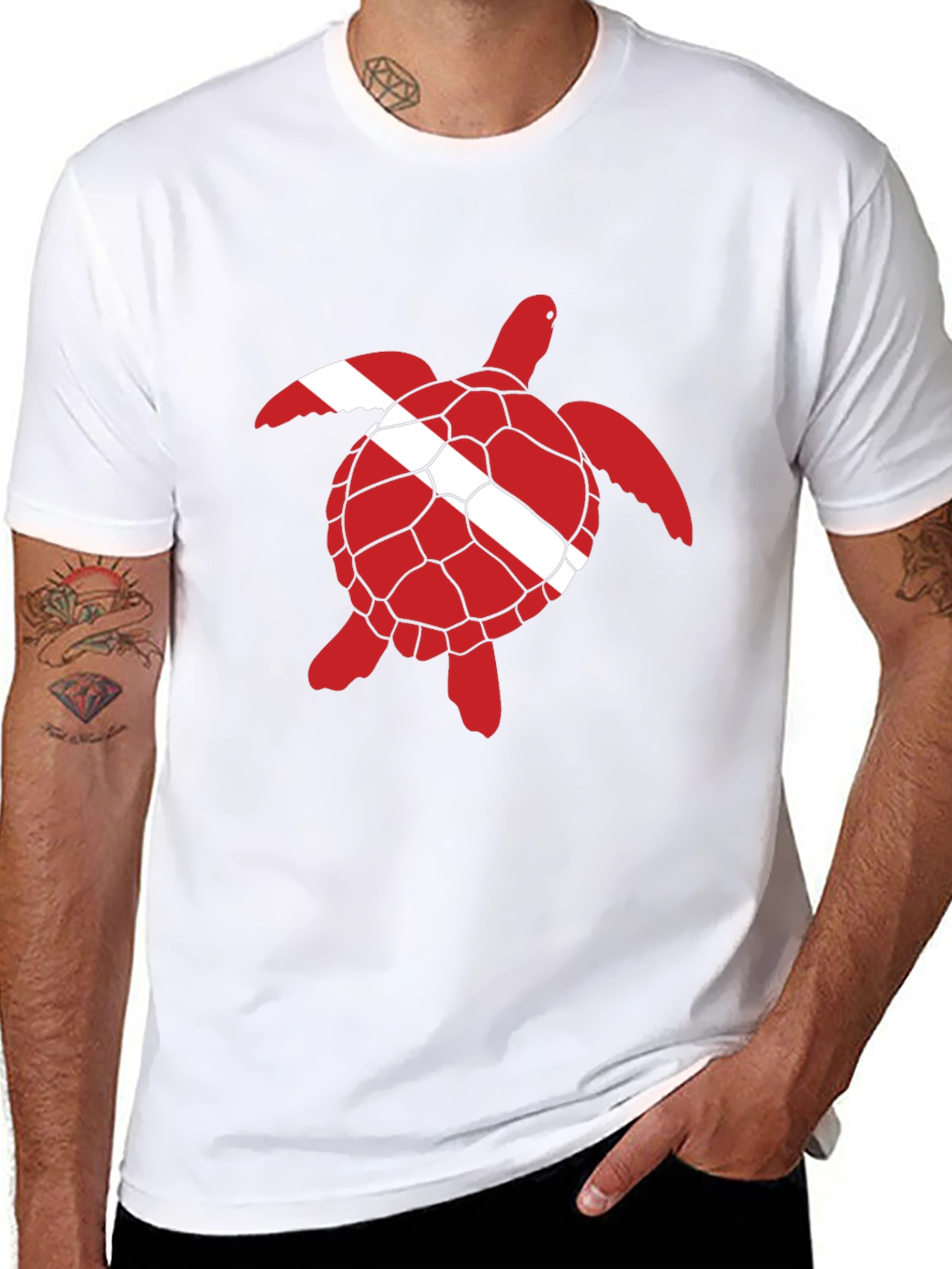 Diving Turtle Black T-Shirt