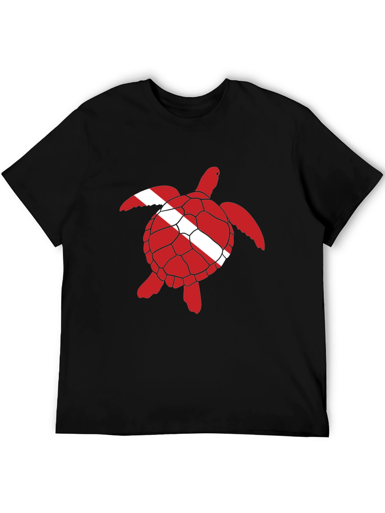 Diving Turtle Black T-Shirt