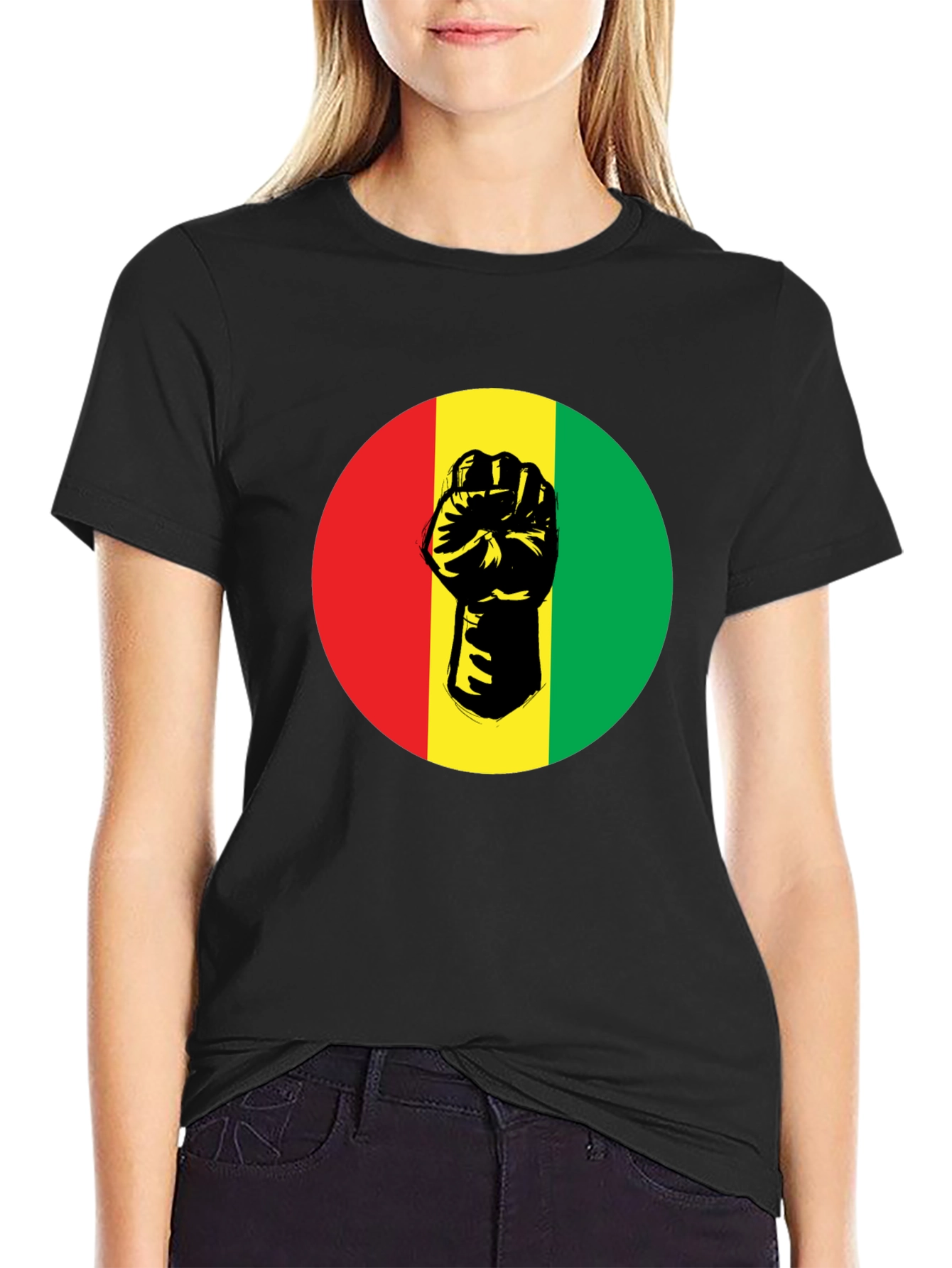 Pan-African Fist Graphic Tee - Black